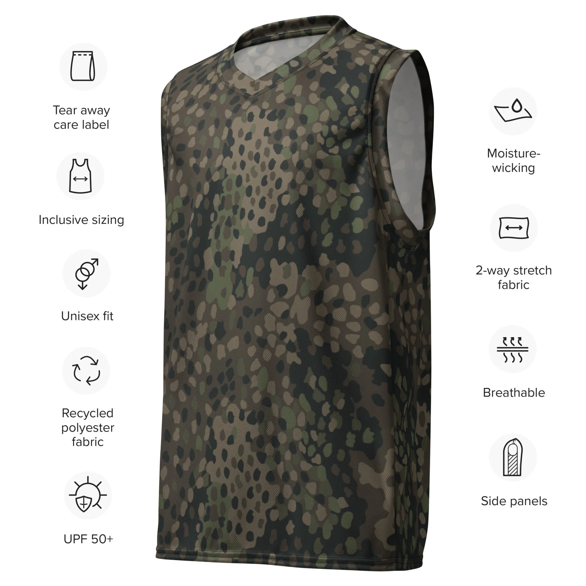 German Pea Dot Erbsenmuster Pattern 44 CAMO Unisex Basketball Jersey - Image 3