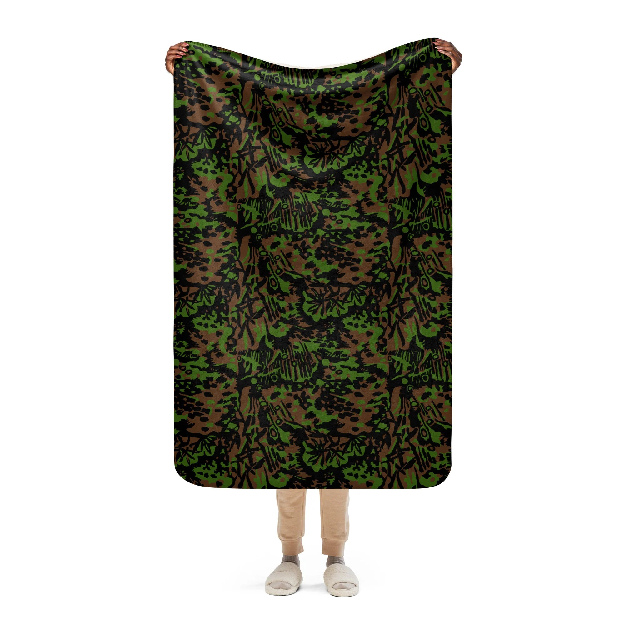 German Palm Tree Palmenmuster Spring CAMO Sherpa Blanket - Image 13