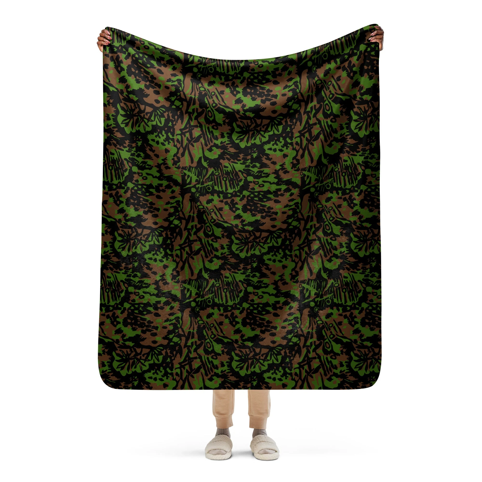 German Palm Tree Palmenmuster Spring CAMO Sherpa Blanket - Image 14