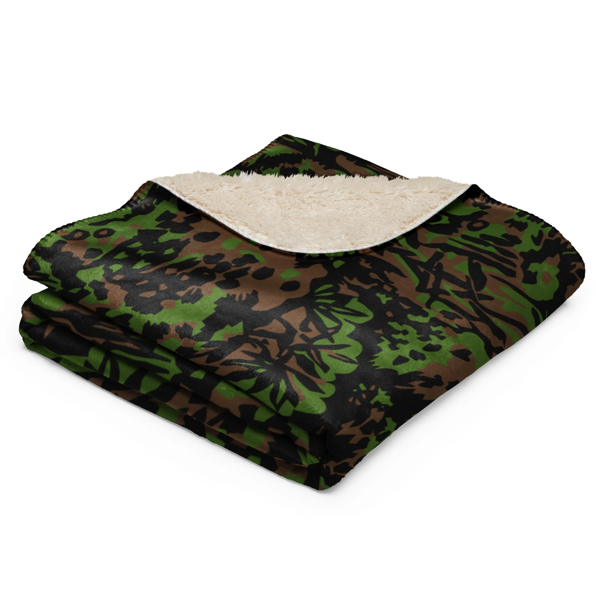 German Palm Tree Palmenmuster Spring CAMO Sherpa Blanket - Image 4