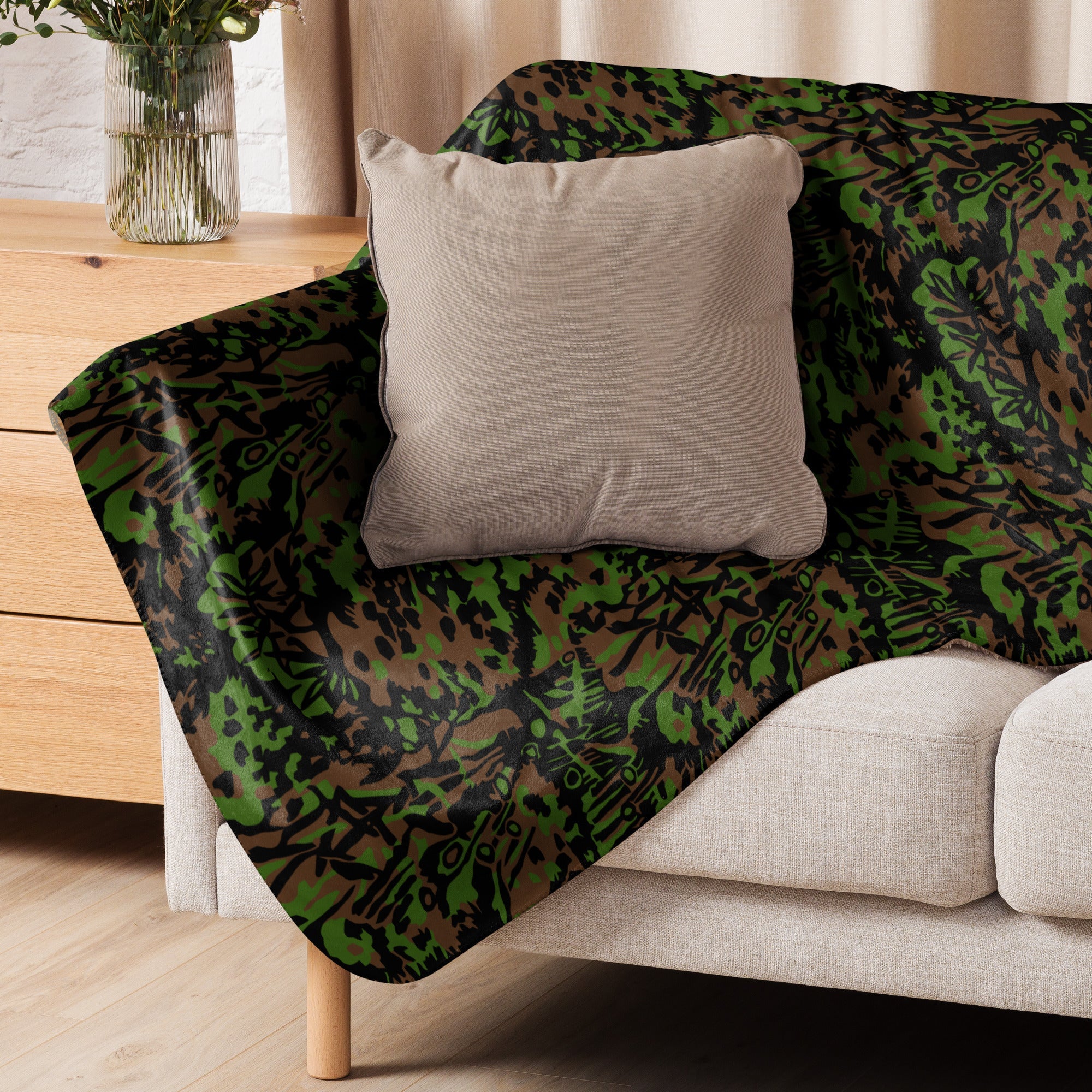German Palm Tree Palmenmuster Spring CAMO Sherpa Blanket - Image 7
