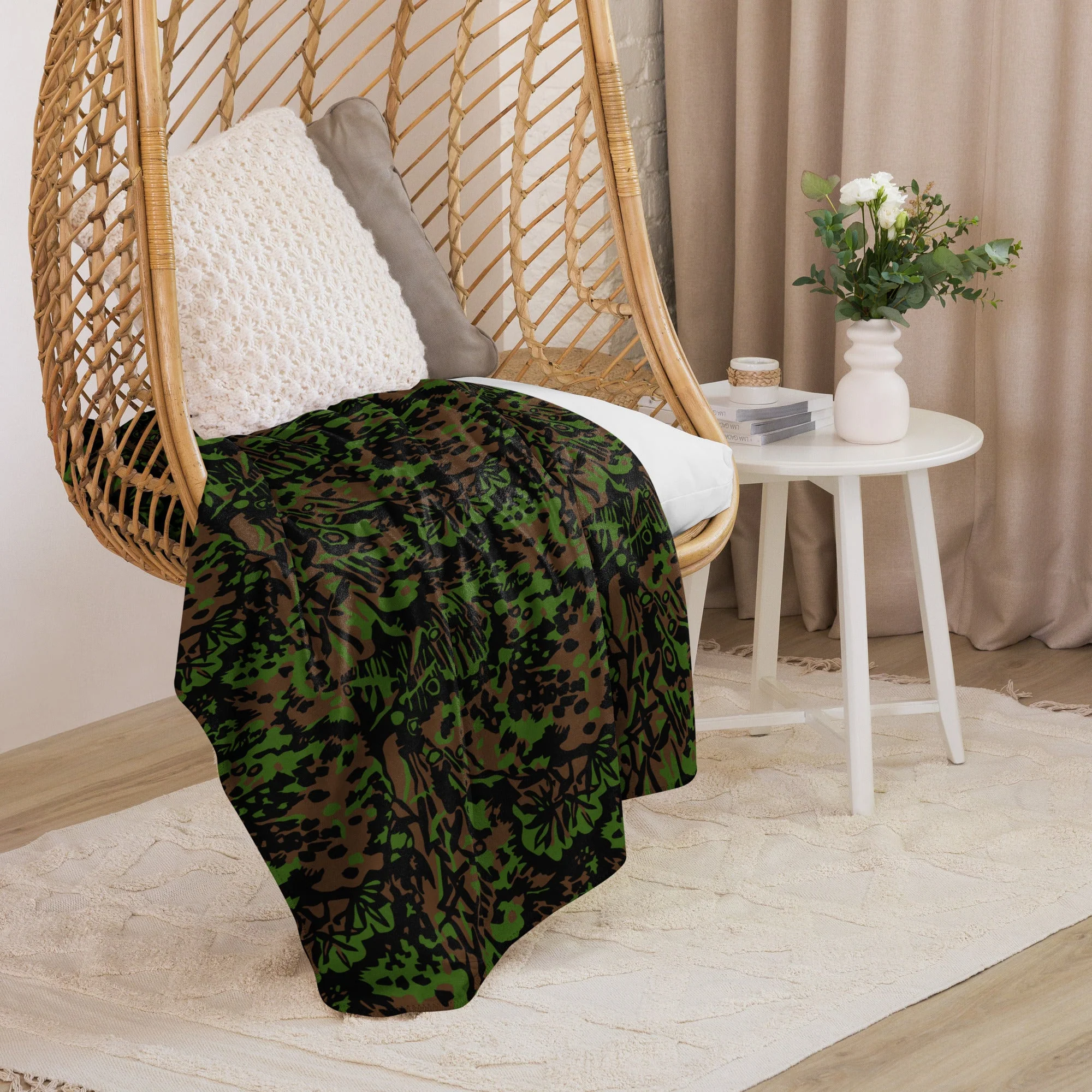 German Palm Tree Palmenmuster Spring CAMO Sherpa Blanket - Image 8