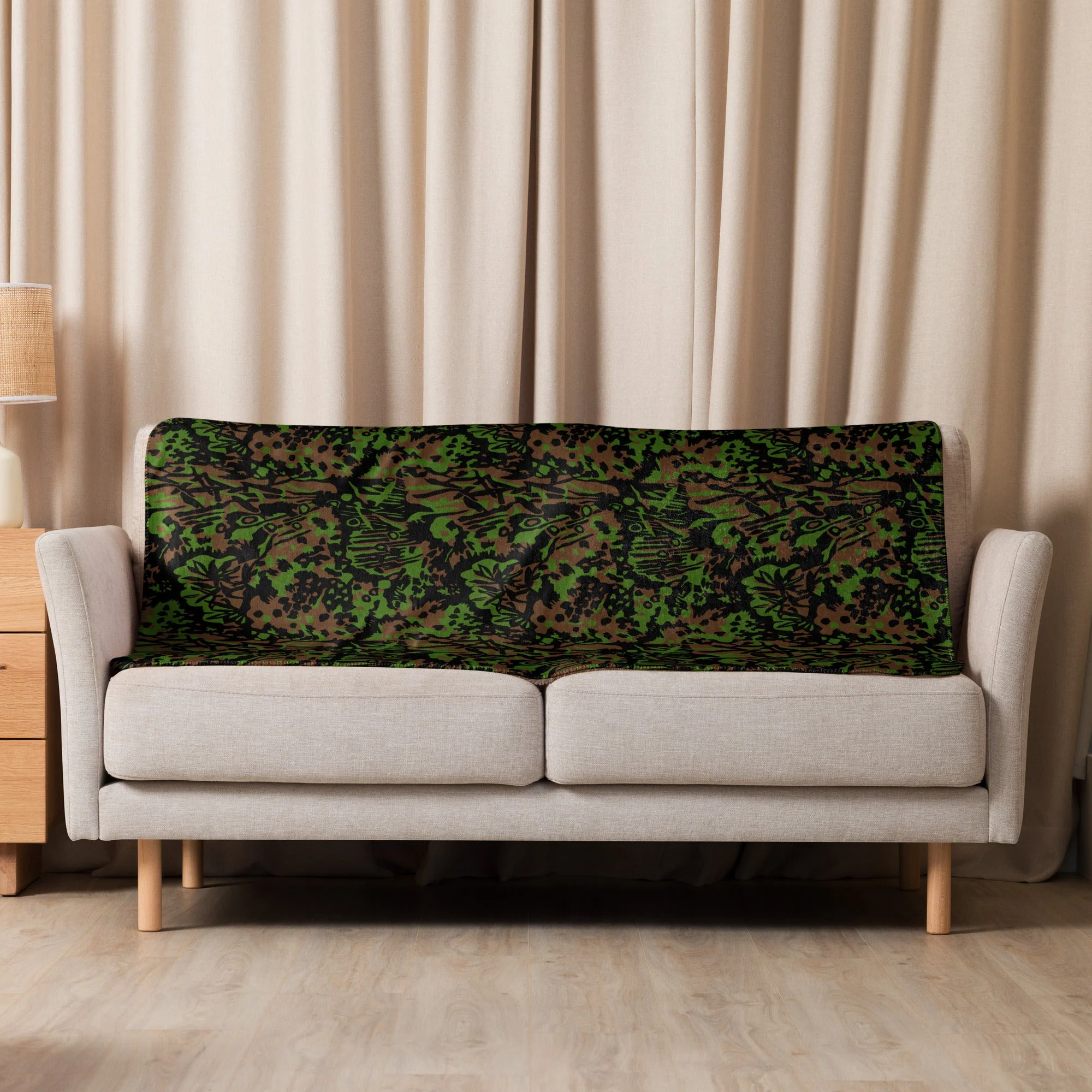 German Palm Tree Palmenmuster Spring CAMO Sherpa Blanket - Image 9