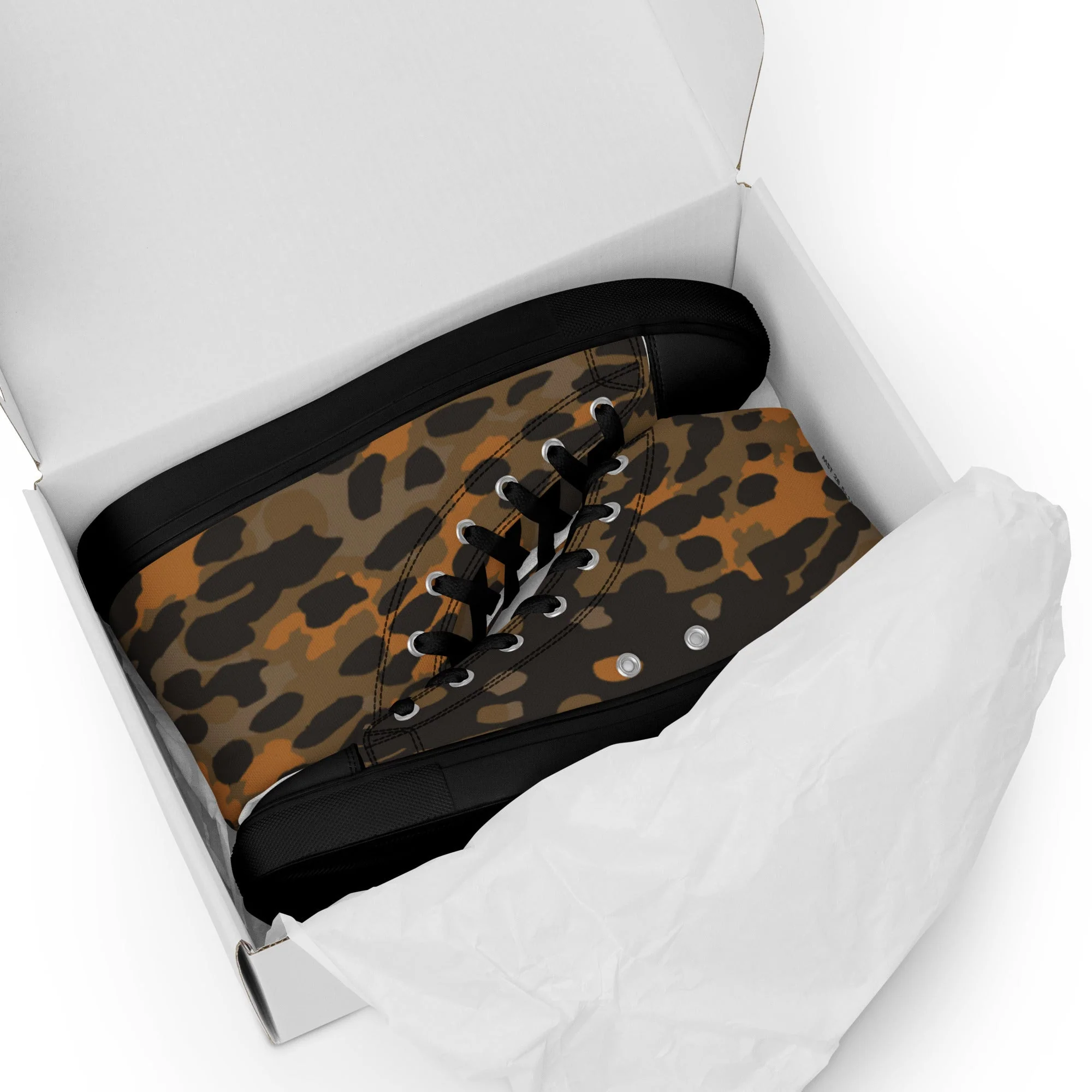 German Plane Tree Platanenmuster Autumn CAMO Mens High-Top Canvas Shoes - Image 2