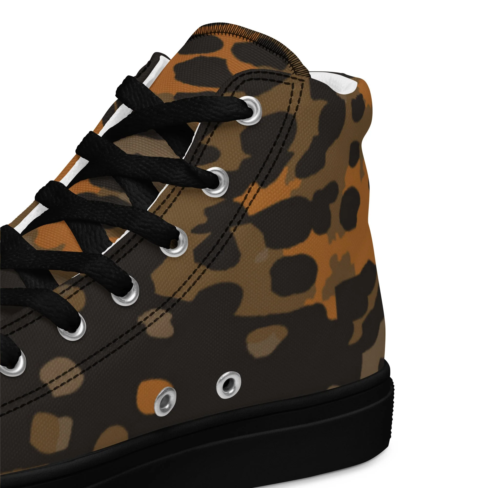 German Plane Tree Platanenmuster Autumn CAMO Mens High-Top Canvas Shoes - Image 3