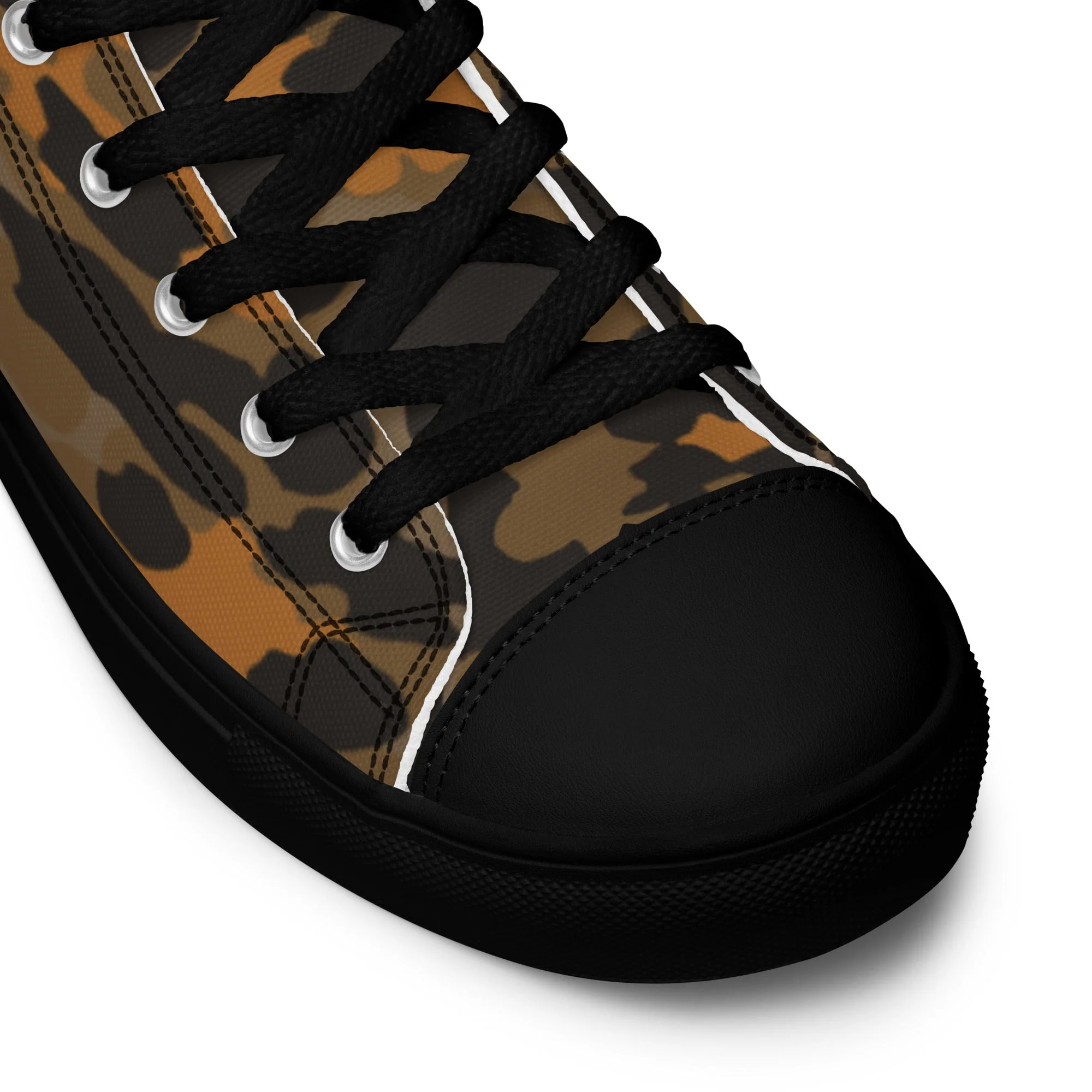 German Plane Tree Platanenmuster Autumn CAMO Mens High-Top Canvas Shoes - Image 4