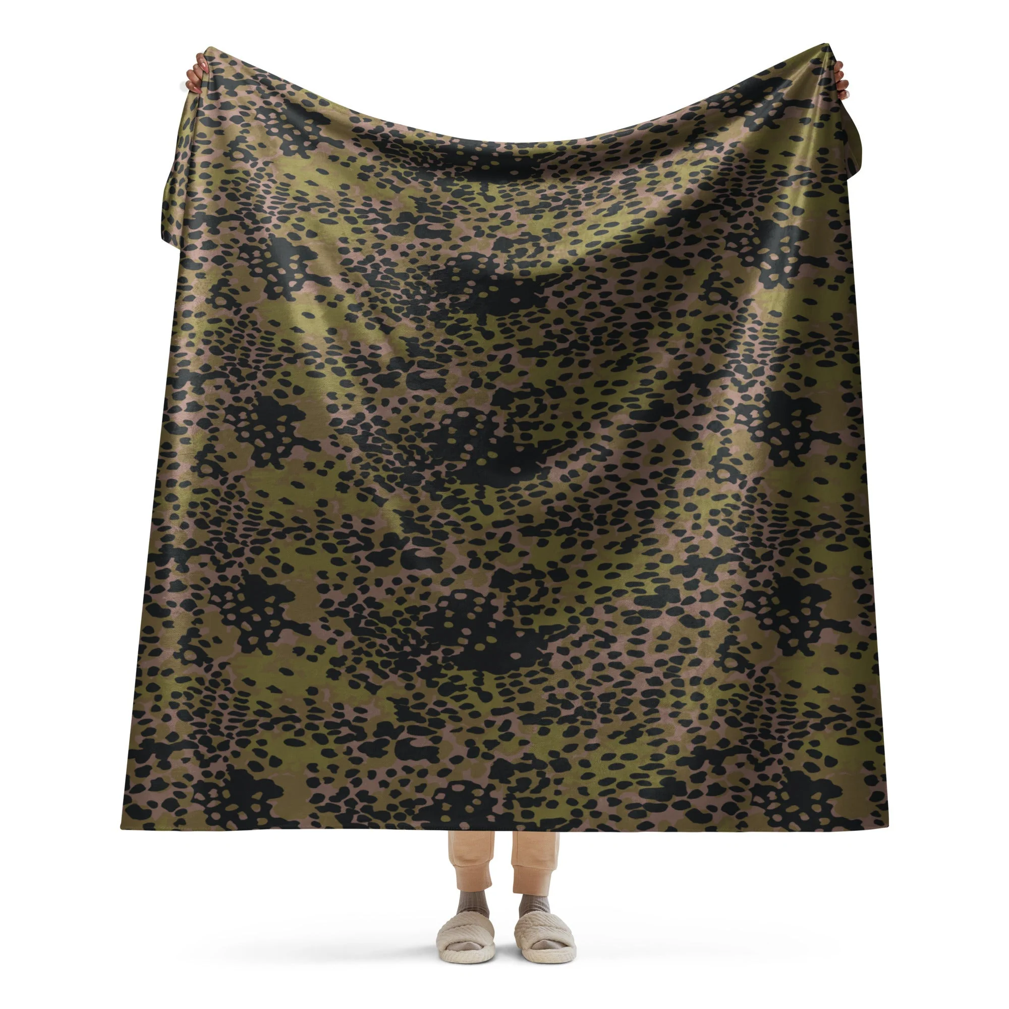 German Plane Tree Platanenmuster Summer CAMO Sherpa Blanket