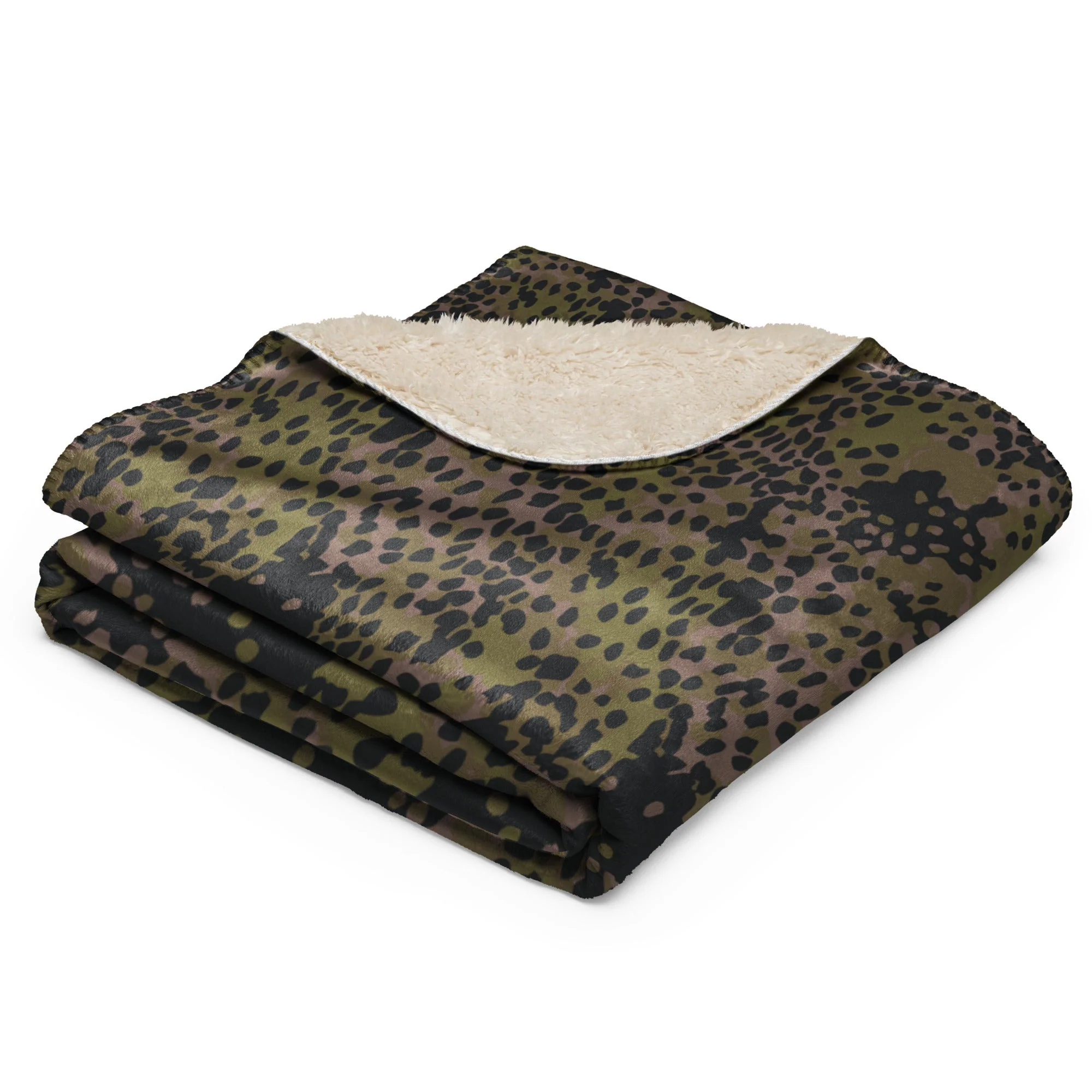 German Plane Tree Platanenmuster Summer CAMO Sherpa Blanket - Image 5