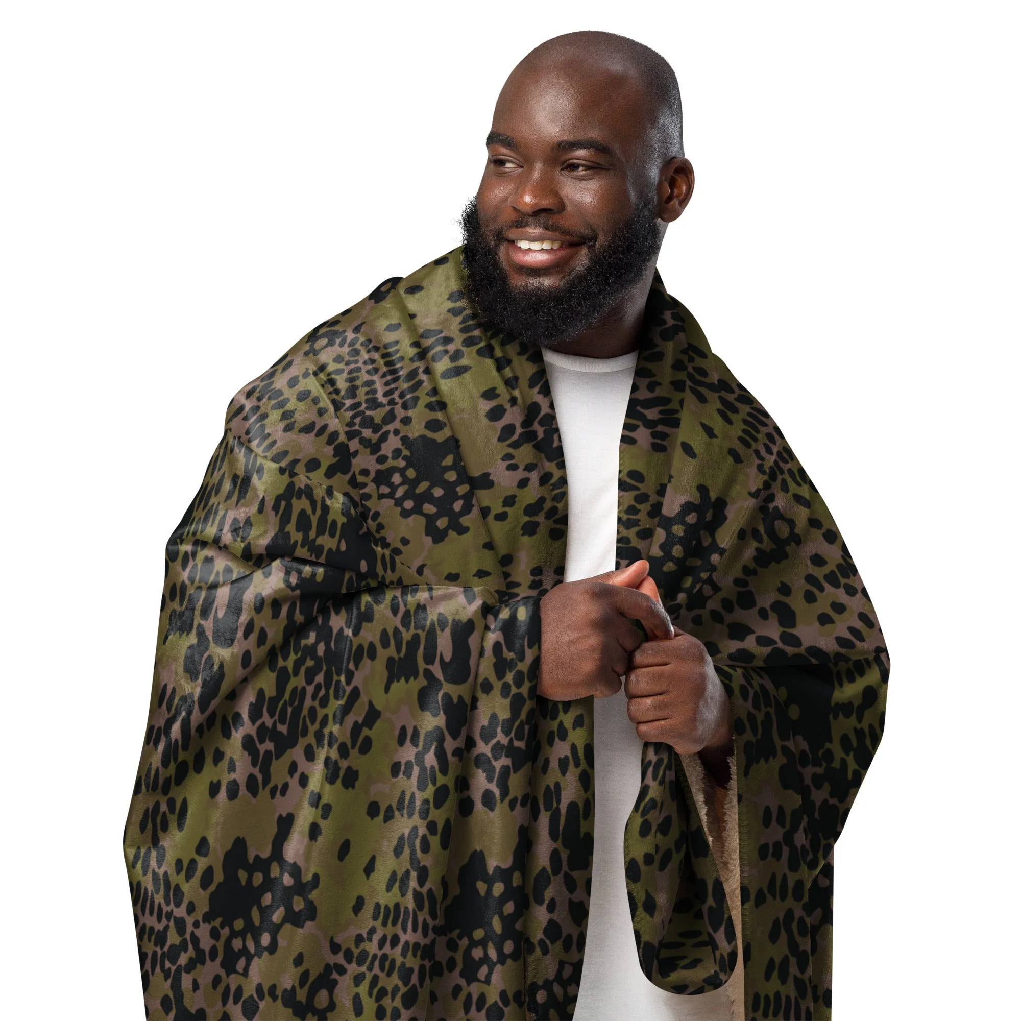 German Plane Tree Platanenmuster Summer CAMO Sherpa Blanket - Image 7
