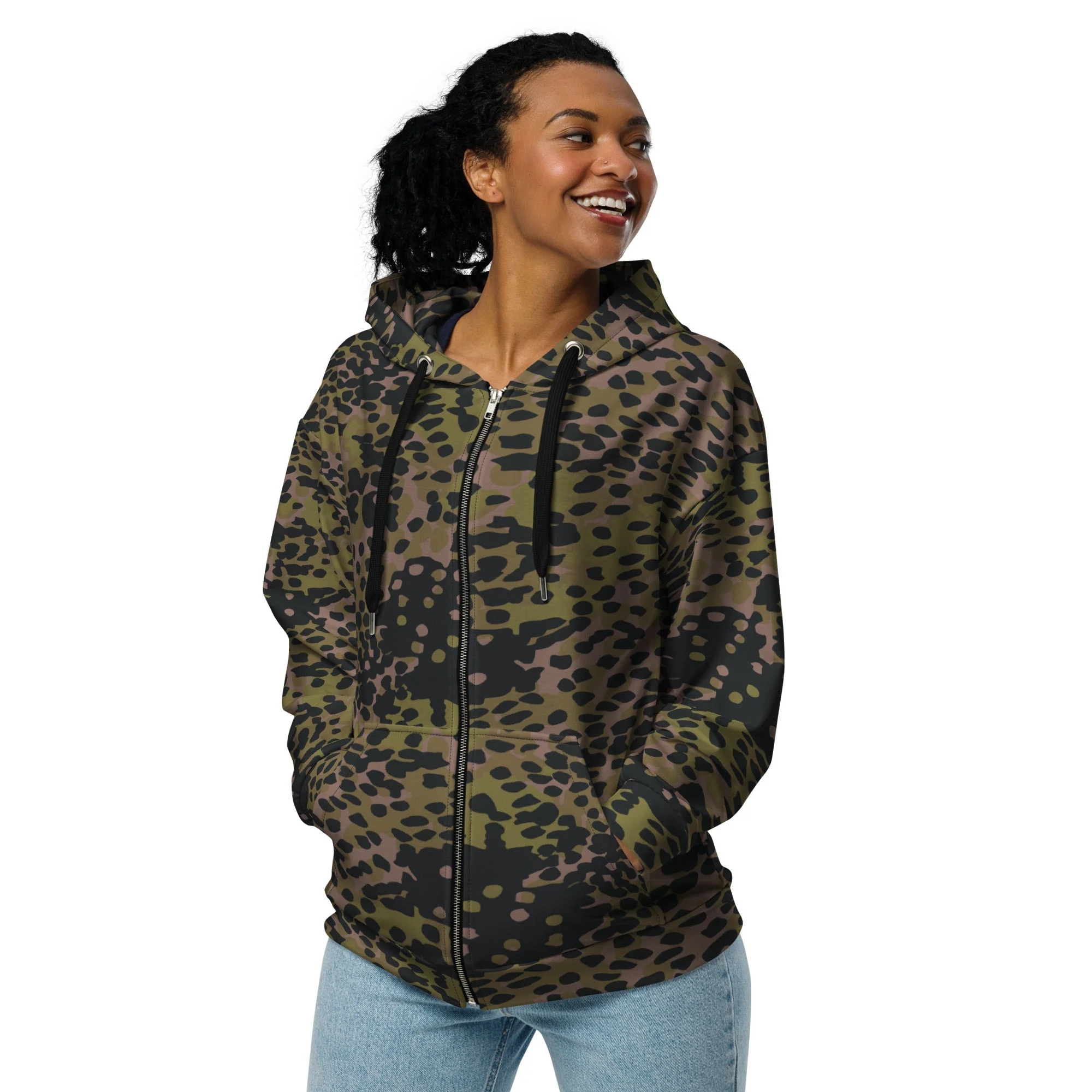 German Plane Tree Platanenmuster Summer CAMO Unisex Zip Hoodie - Image 7