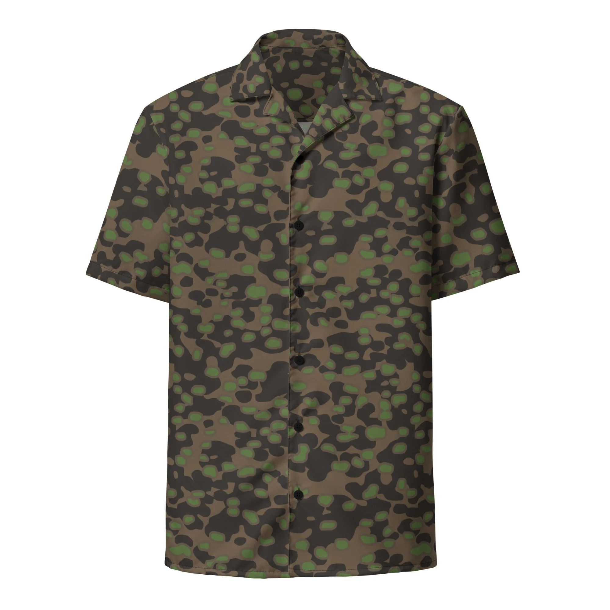 German Polyspot Spring CAMO Unisex Short-Sleeve Button Shirt - Image 5