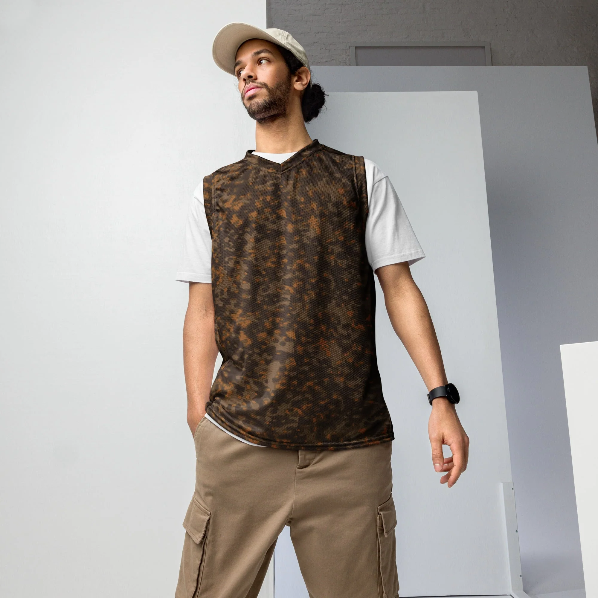 German Rauchtarnmuster Autumn CAMO Unisex Basketball Jersey