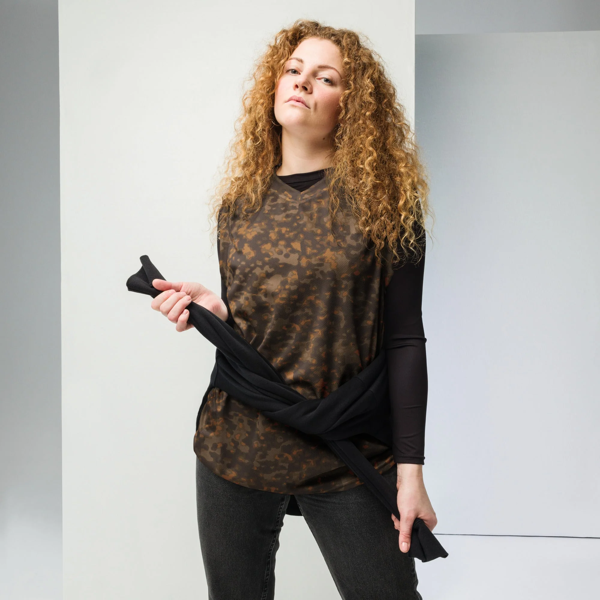 German Rauchtarnmuster Autumn CAMO Unisex Basketball Jersey - Image 2