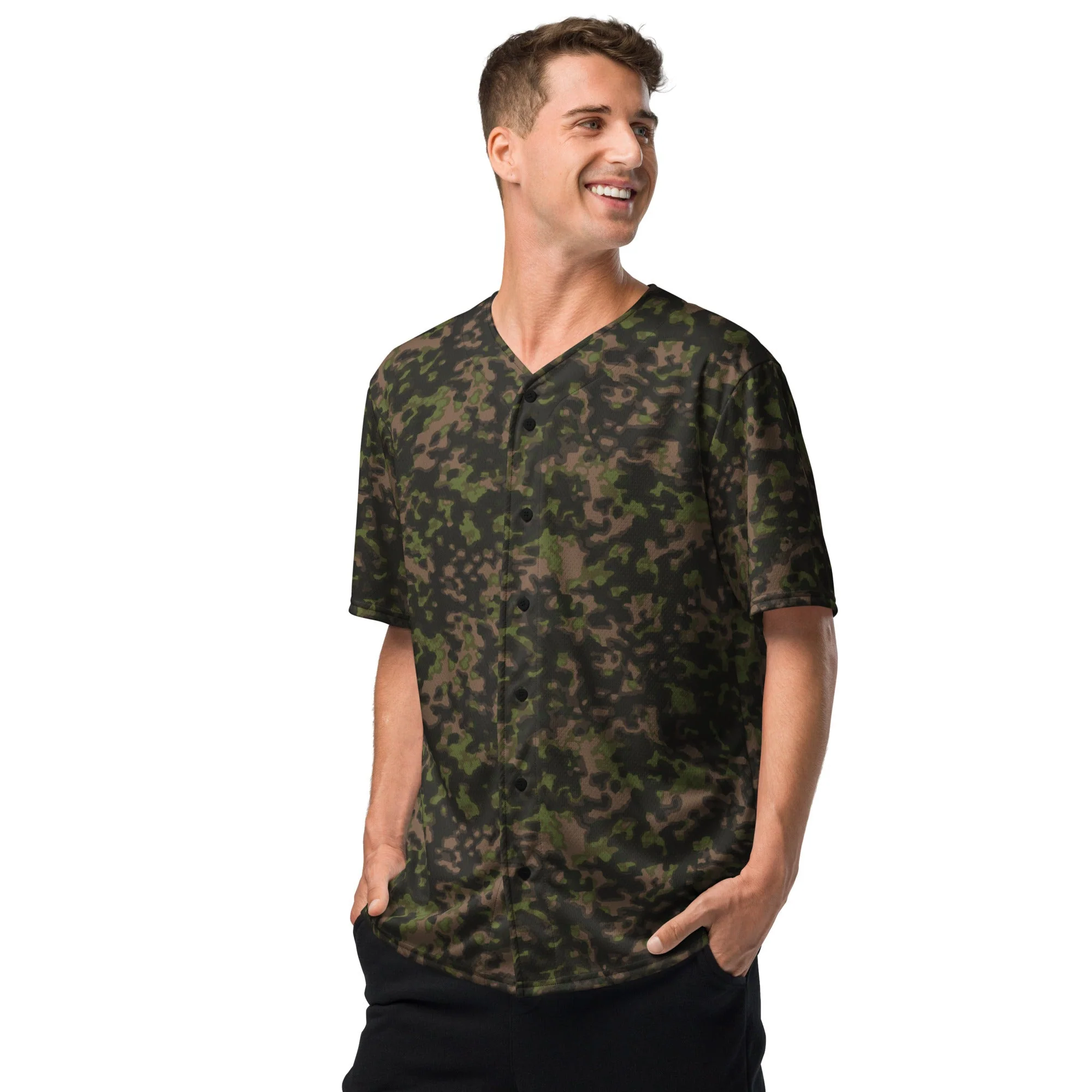 German Rauchtarnmuster Spring CAMO Unisex Baseball Jersey - Image 9
