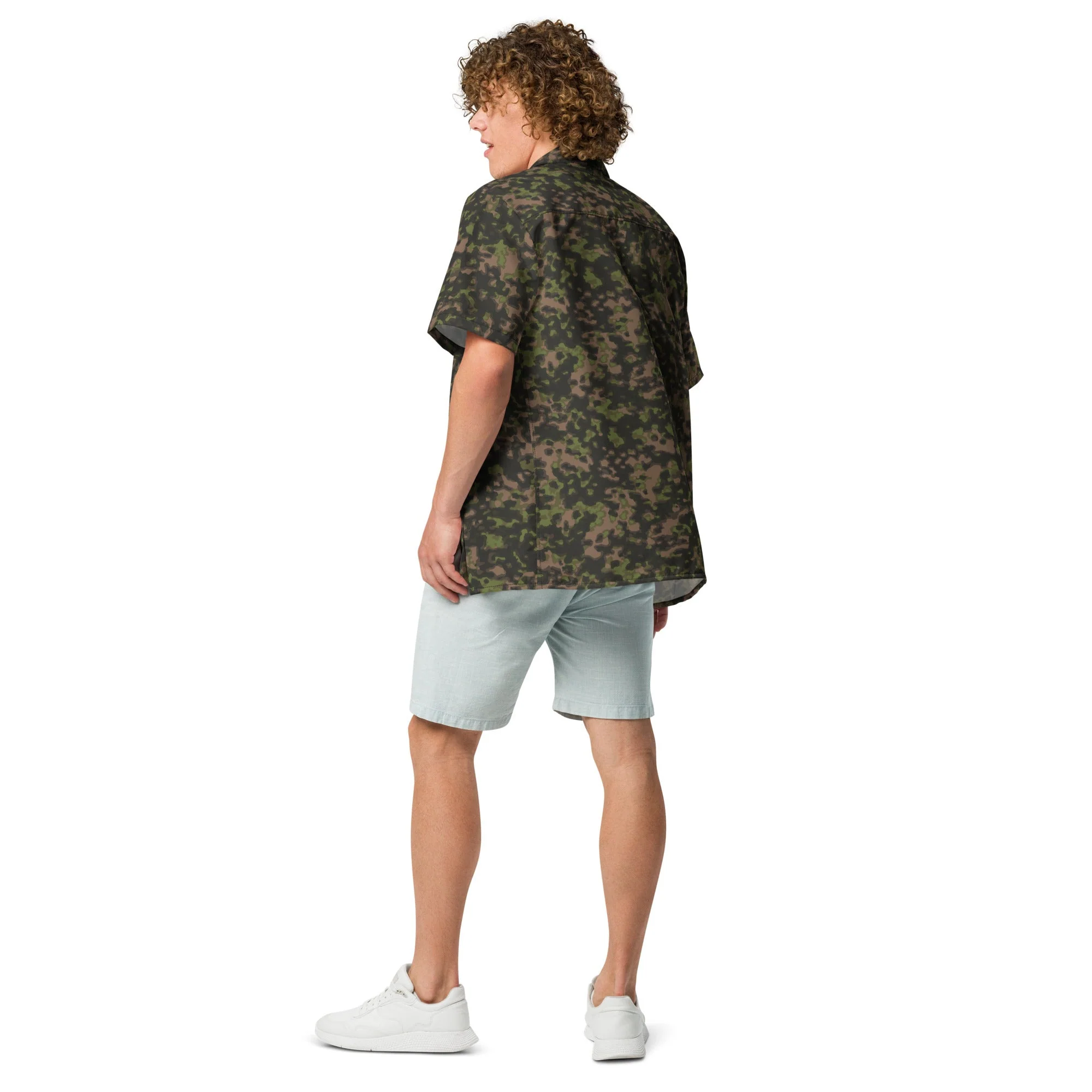 German Rauchtarnmuster Spring CAMO Unisex Short-Sleeve Button Shirt - Image 6