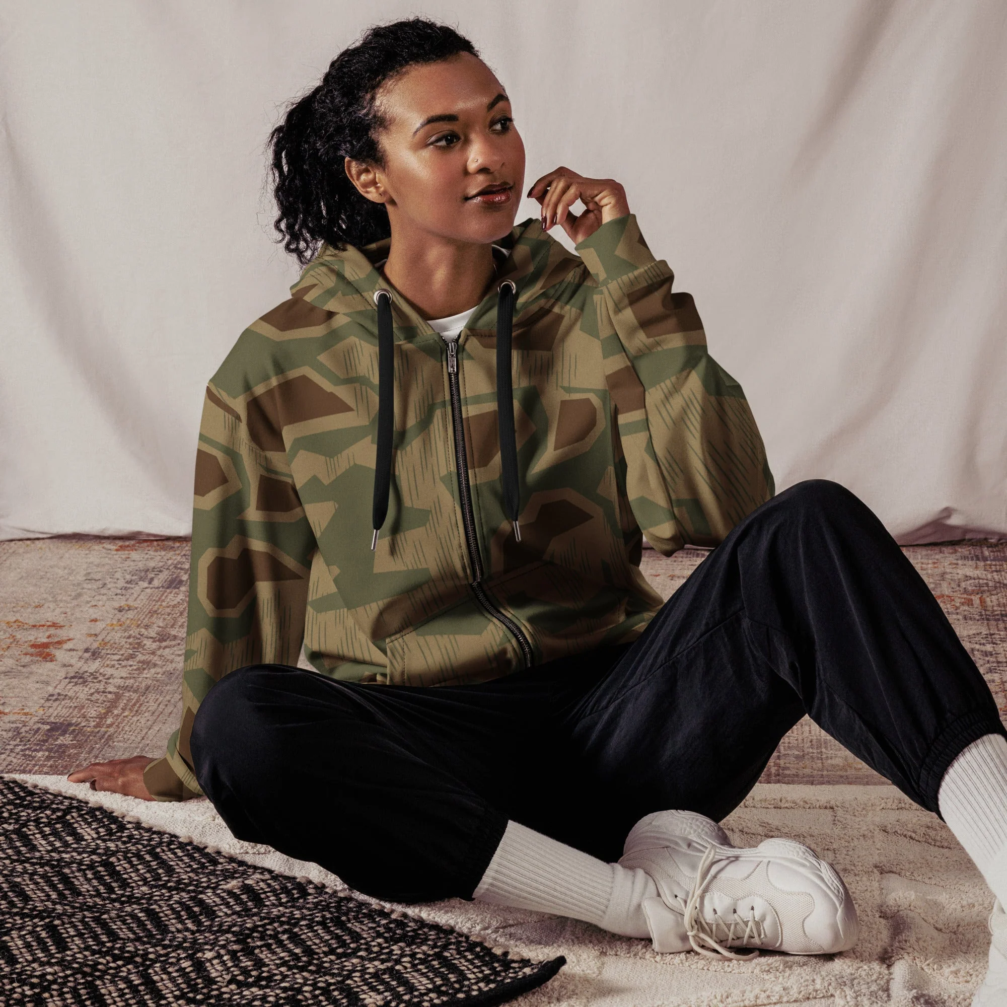 German Sumpfmuster 43 CAMO Unisex Zip Hoodie - Image 4