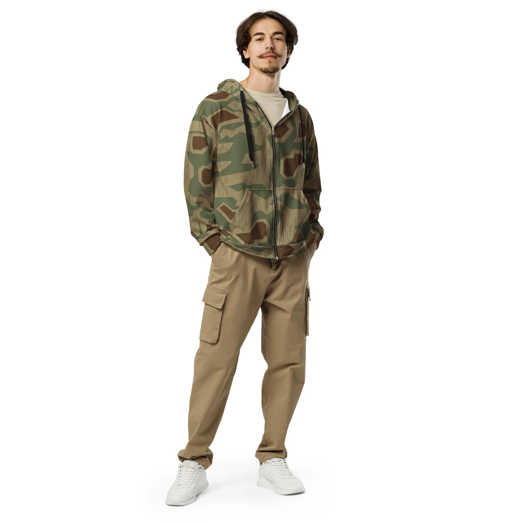 German Sumpfmuster 43 CAMO Unisex Zip Hoodie - Image 7