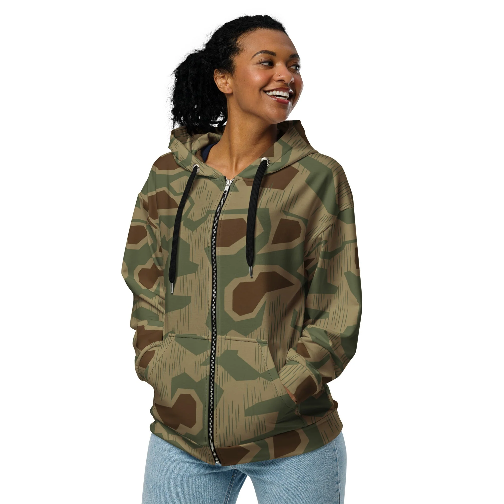 German Sumpfmuster 43 CAMO Unisex Zip Hoodie - Image 8