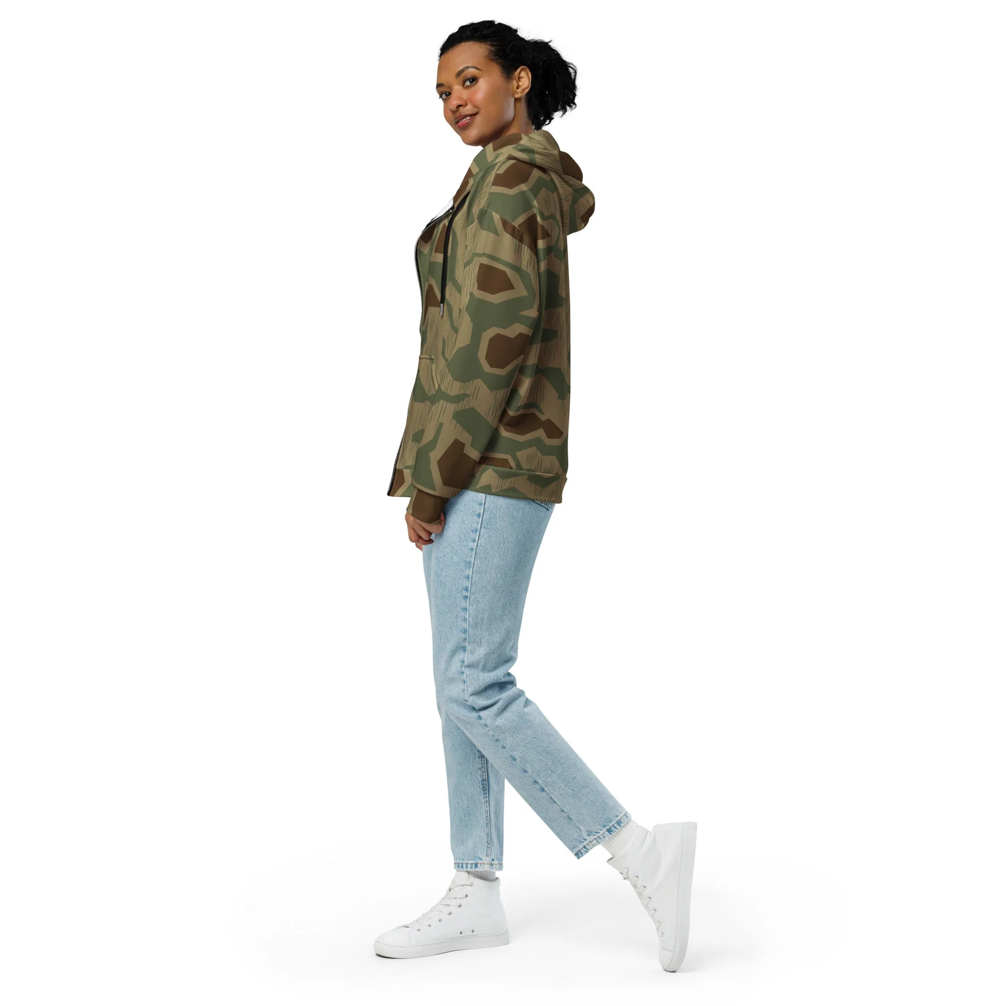 German Sumpfmuster 43 CAMO Unisex Zip Hoodie - Image 9