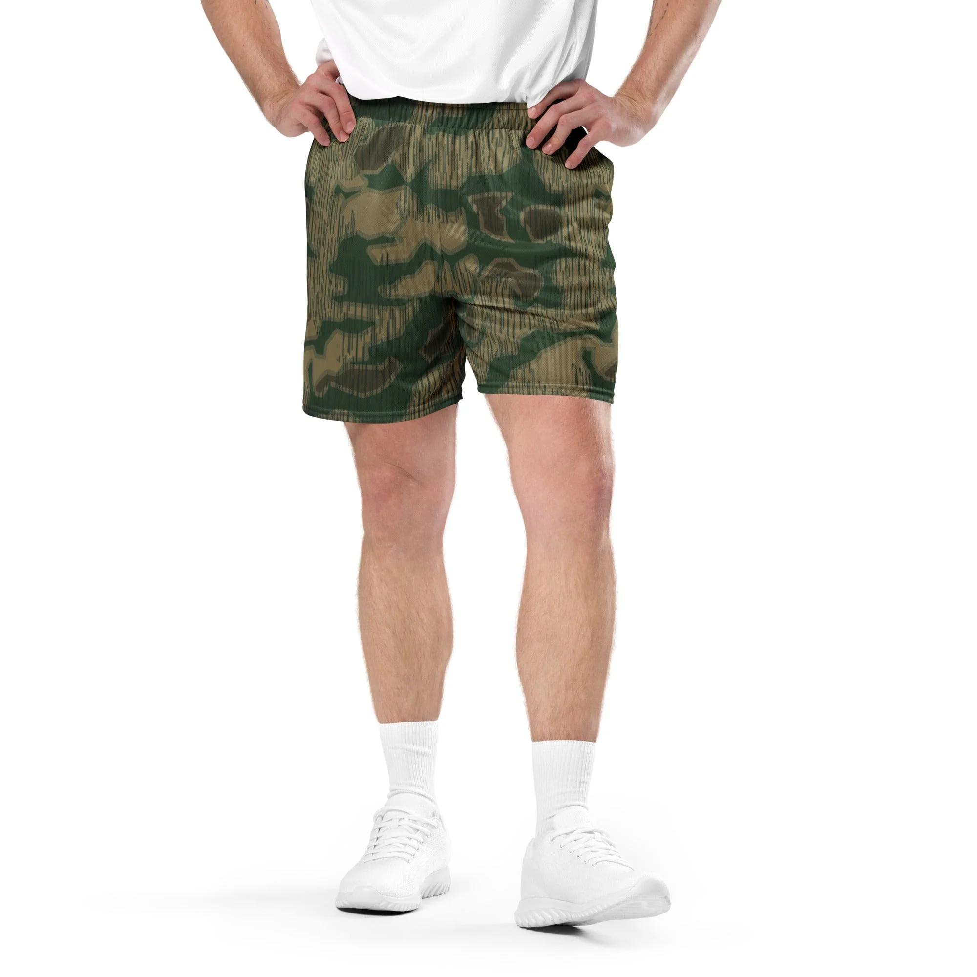 German Sumpfmuster Marsh CAMO Unisex Mesh Shorts - Image 7