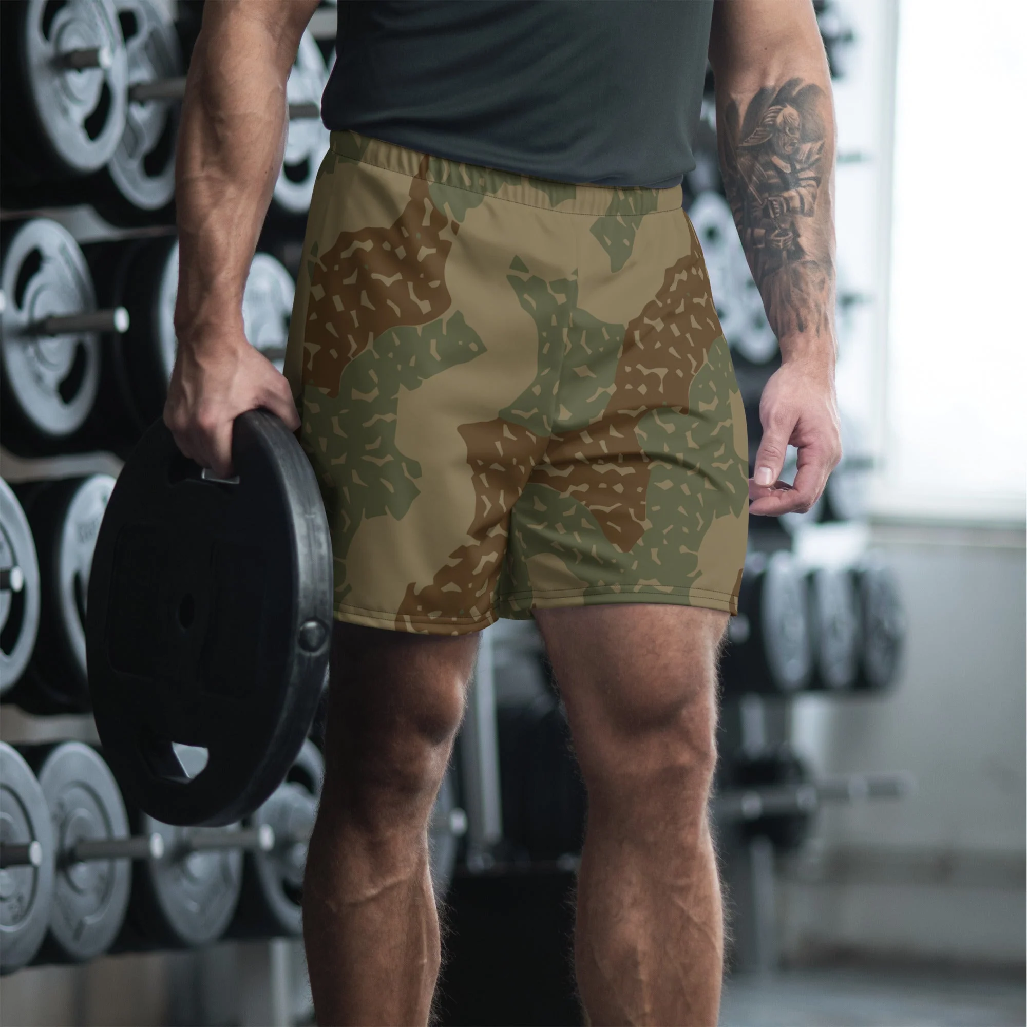German Ambush Zimmerit Tank CAMO Unisex Athletic Long Shorts