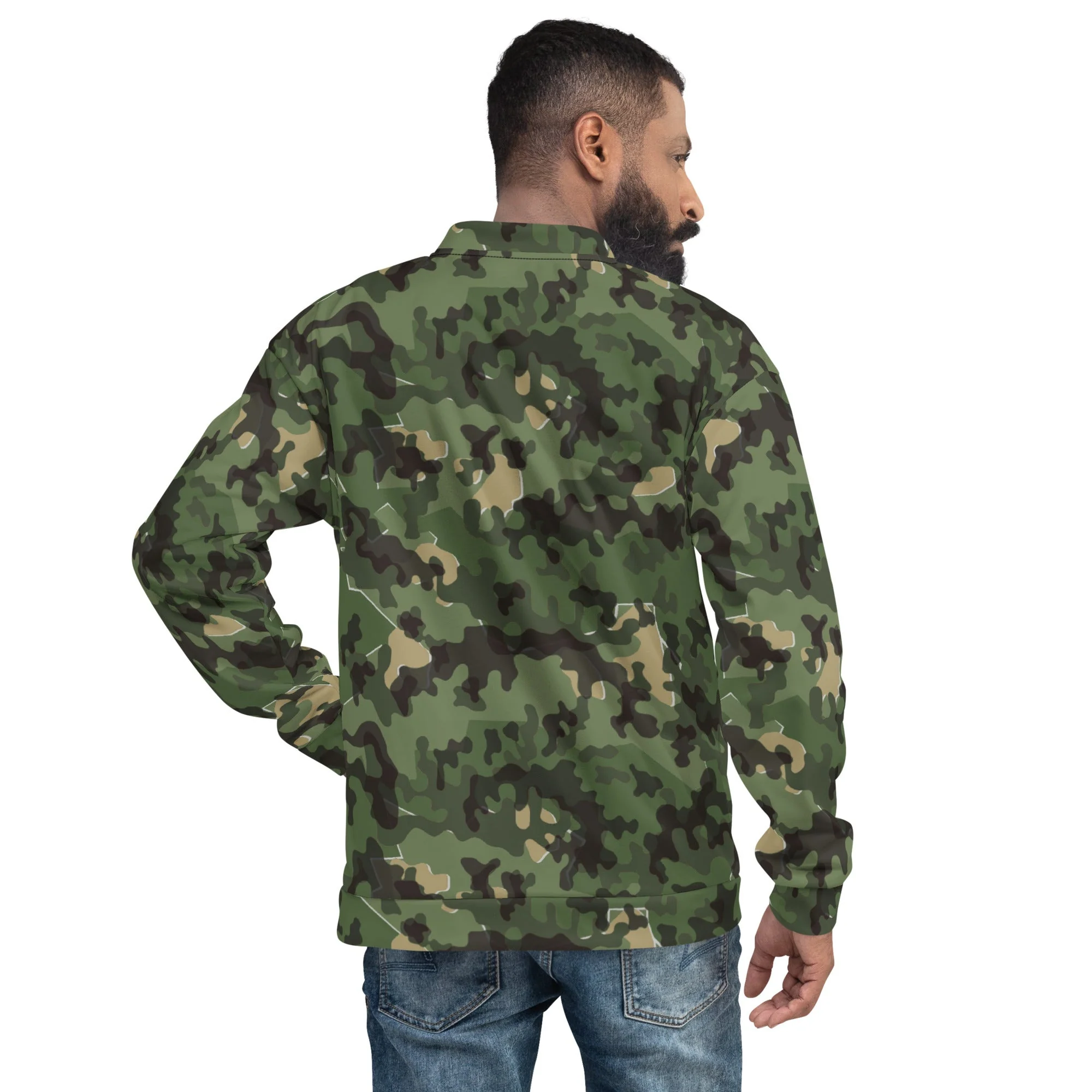 German Zelt-tarnmuster Summer CAMO Unisex Bomber Jacket - Image 2