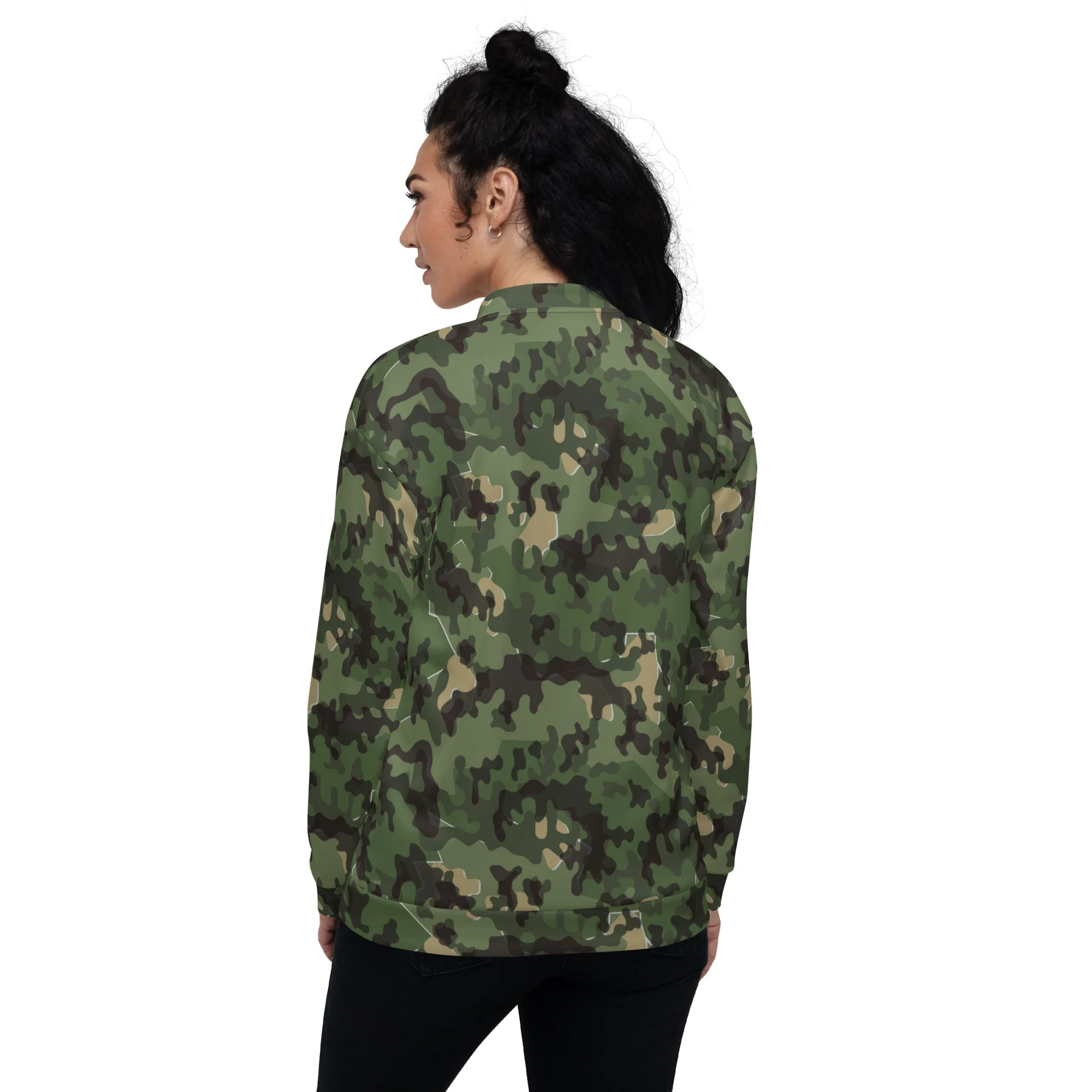 German Zelt-tarnmuster Summer CAMO Unisex Bomber Jacket - Image 5