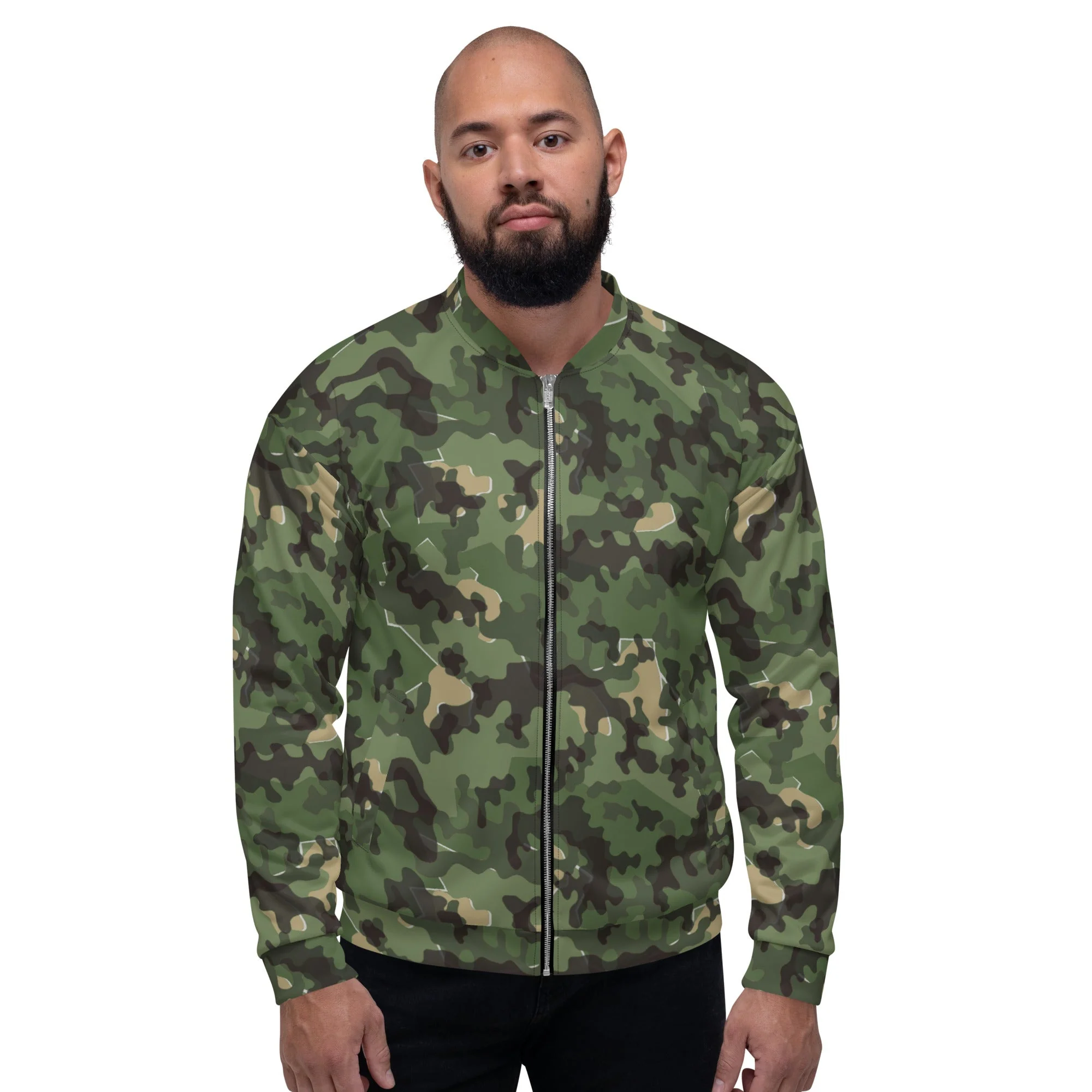 German Zelt-tarnmuster Summer CAMO Unisex Bomber Jacket - Image 6
