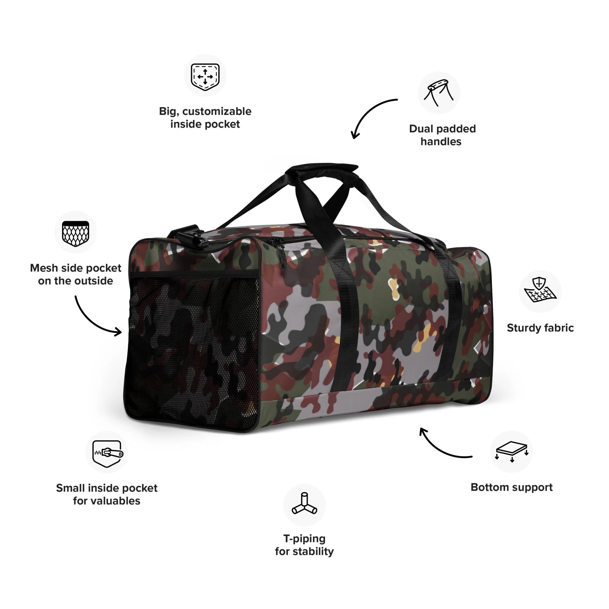 German Zelt-tarnmuster Winter CAMO Duffle Bag - Image 2