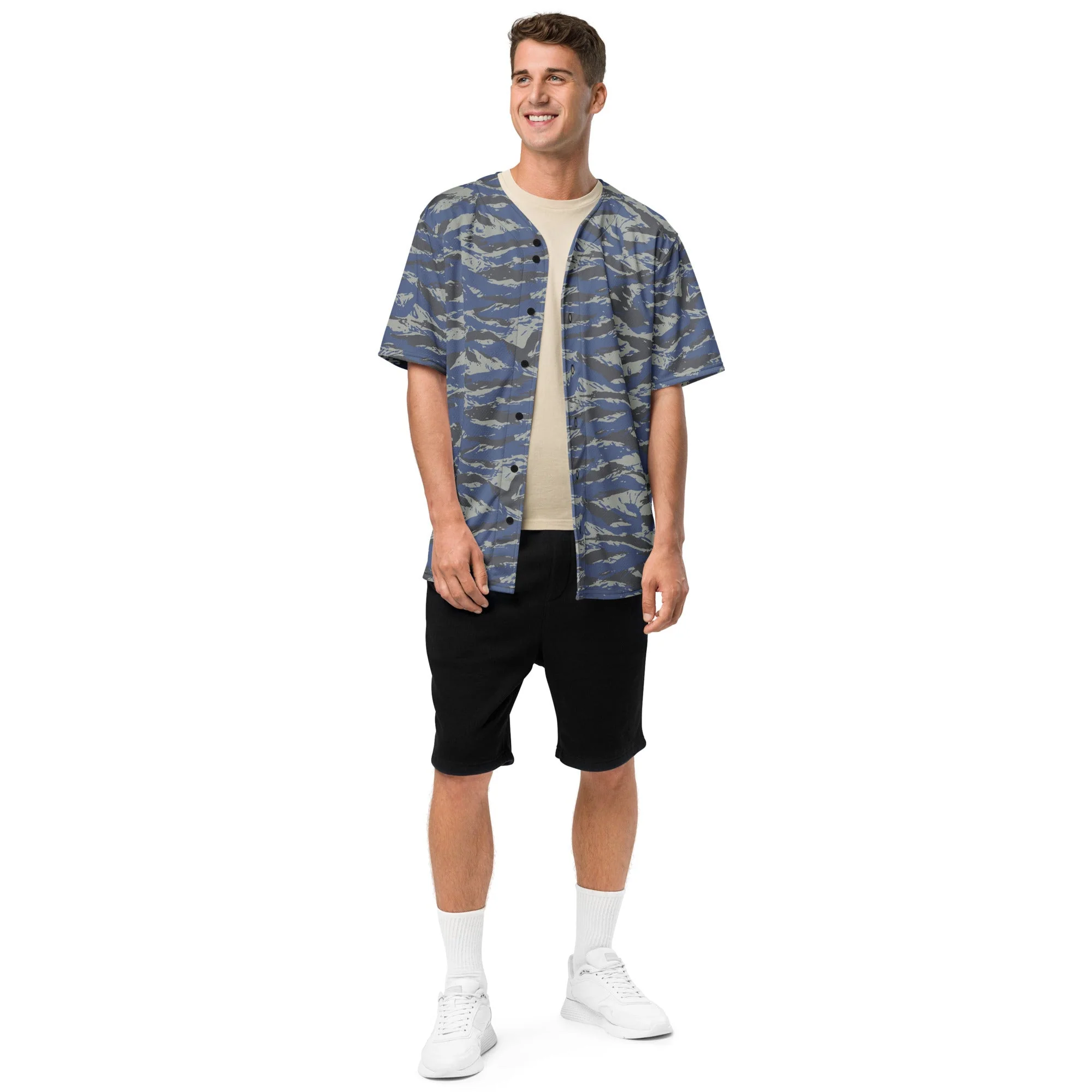 Greek Lizard Air Force CAMO Unisex Baseball Jersey - Image 14