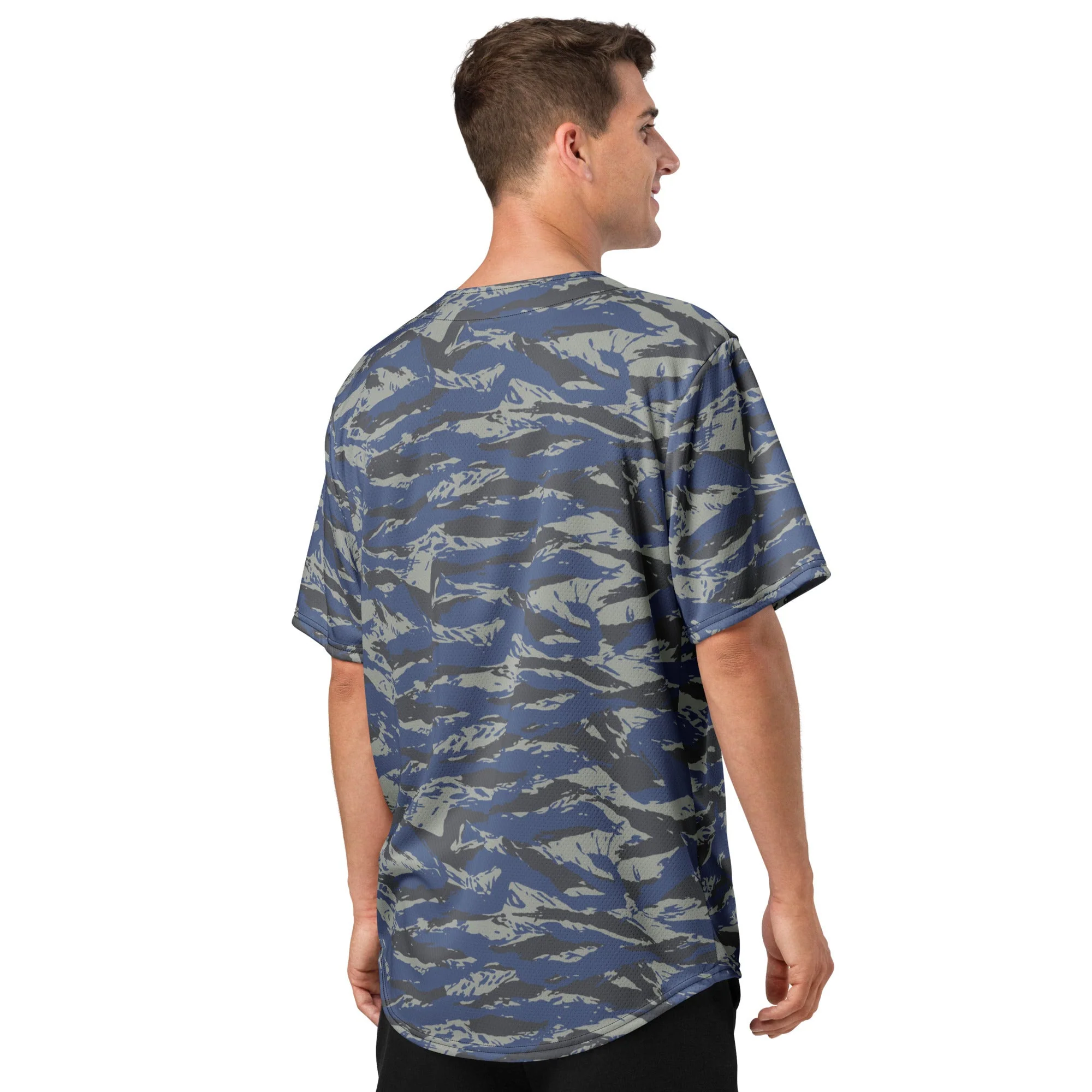 Greek Lizard Air Force CAMO Unisex Baseball Jersey - Image 6