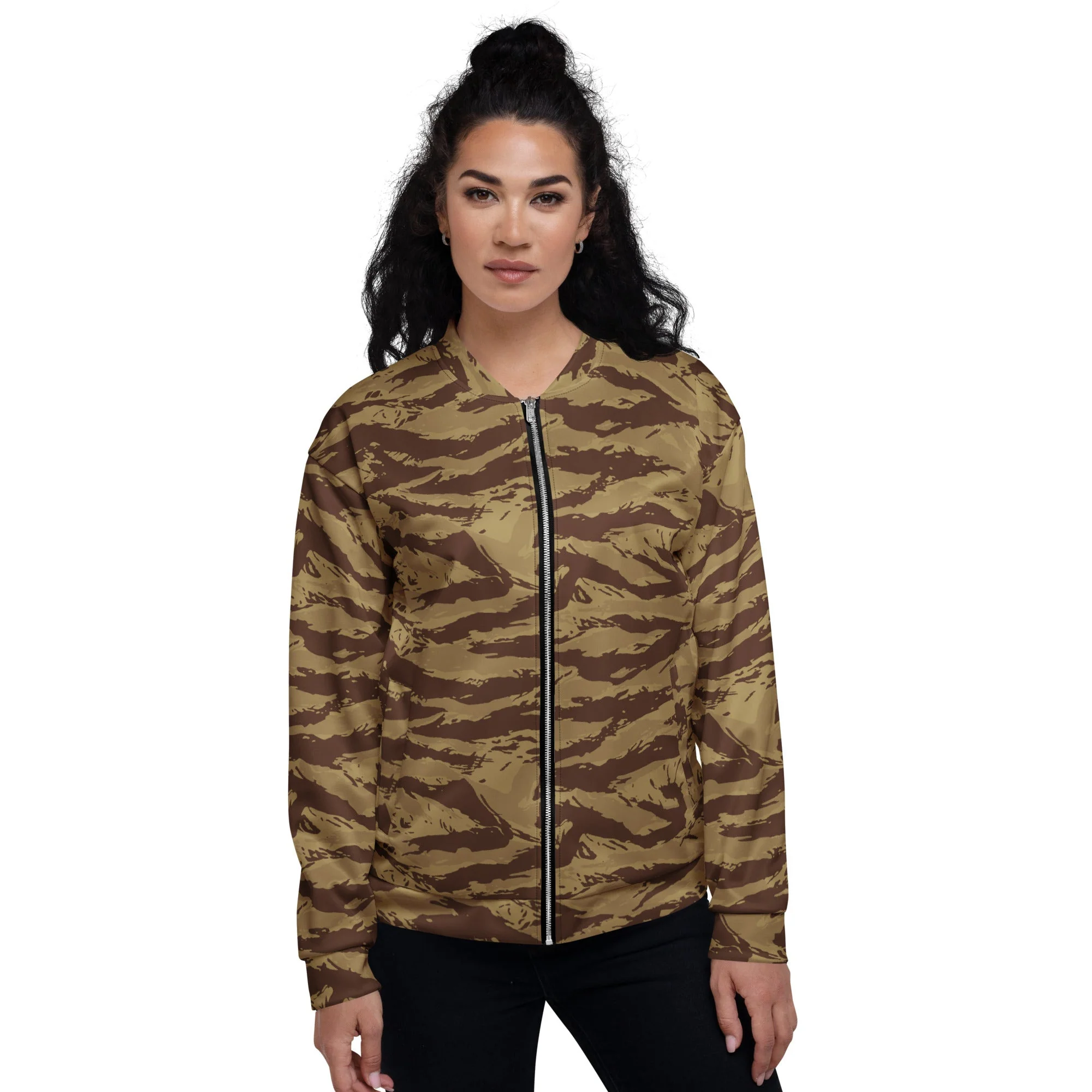 Greek Lizard Desert CAMO Unisex Bomber Jacket - Image 3