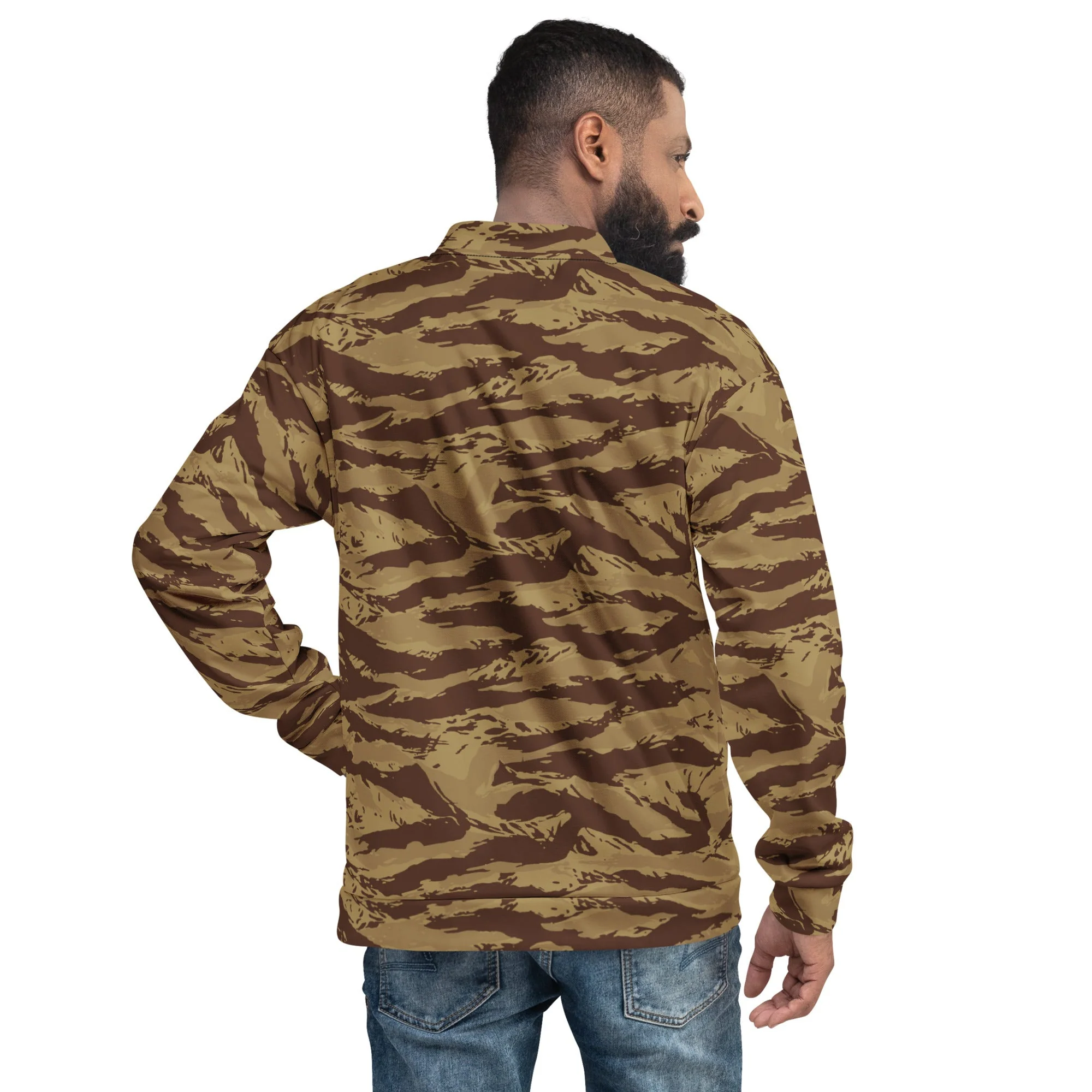 Greek Lizard Desert CAMO Unisex Bomber Jacket - Image 4
