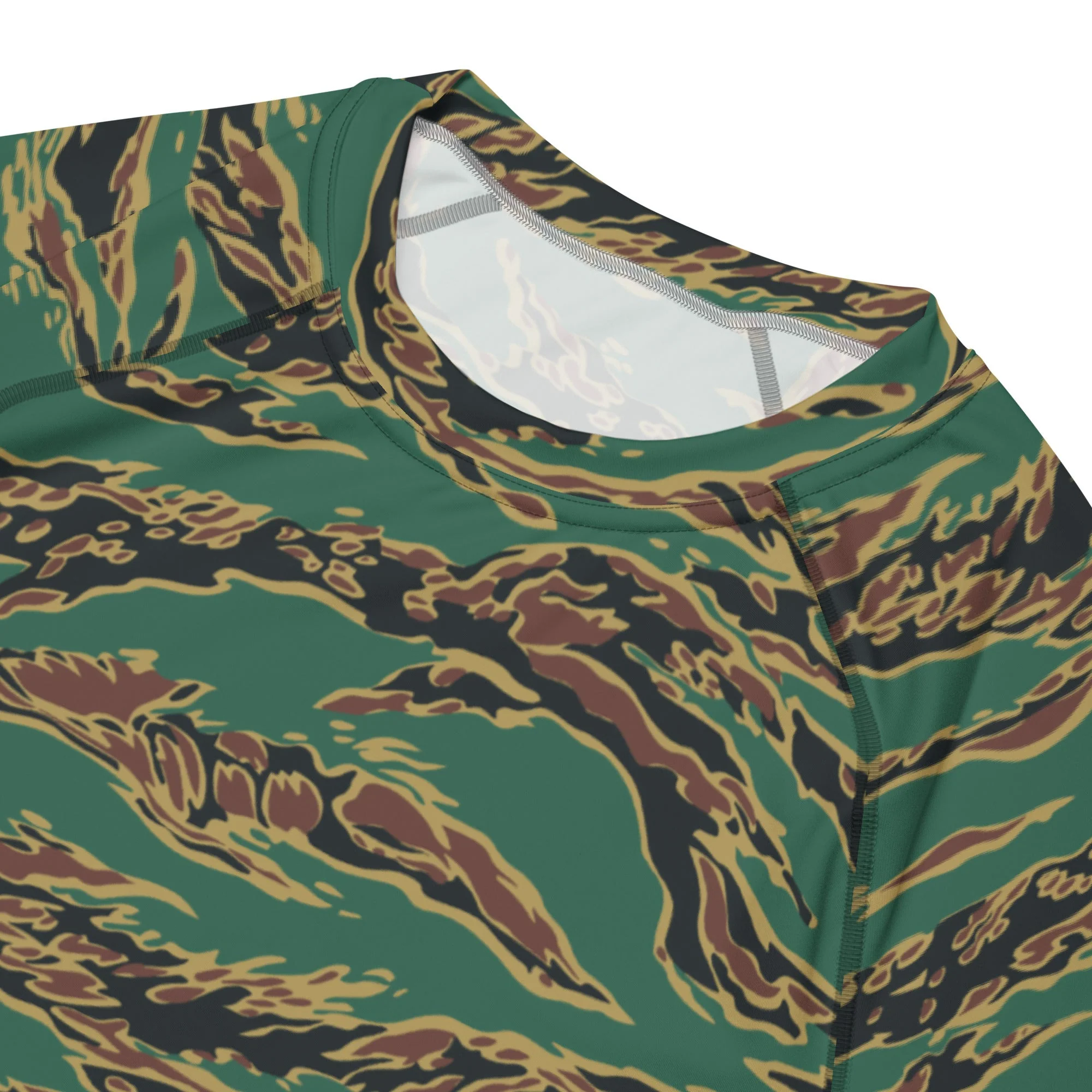 Guyanese Tiger Stripe CAMO Mens Short-Sleeve Rash Guard - Image 8