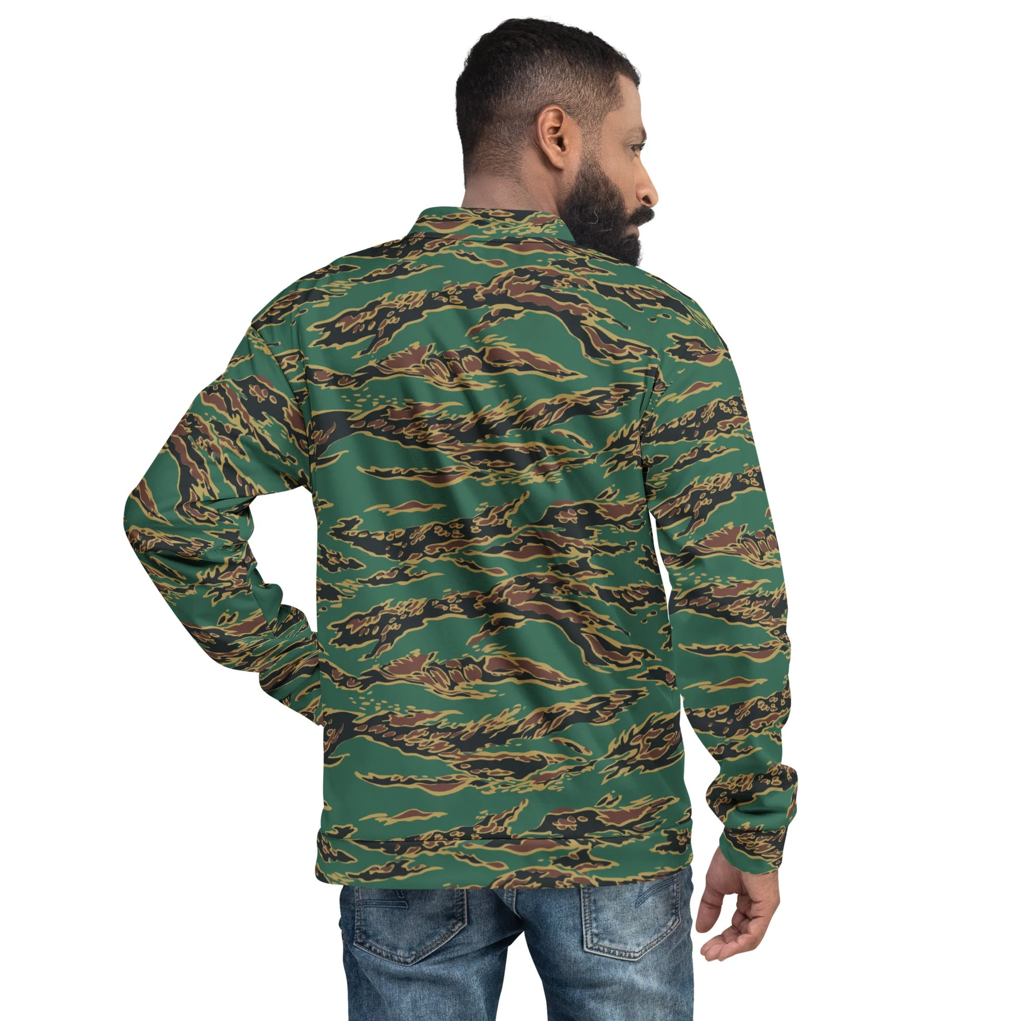 Guyanese Tiger Stripe CAMO Unisex Bomber Jacket - Image 7