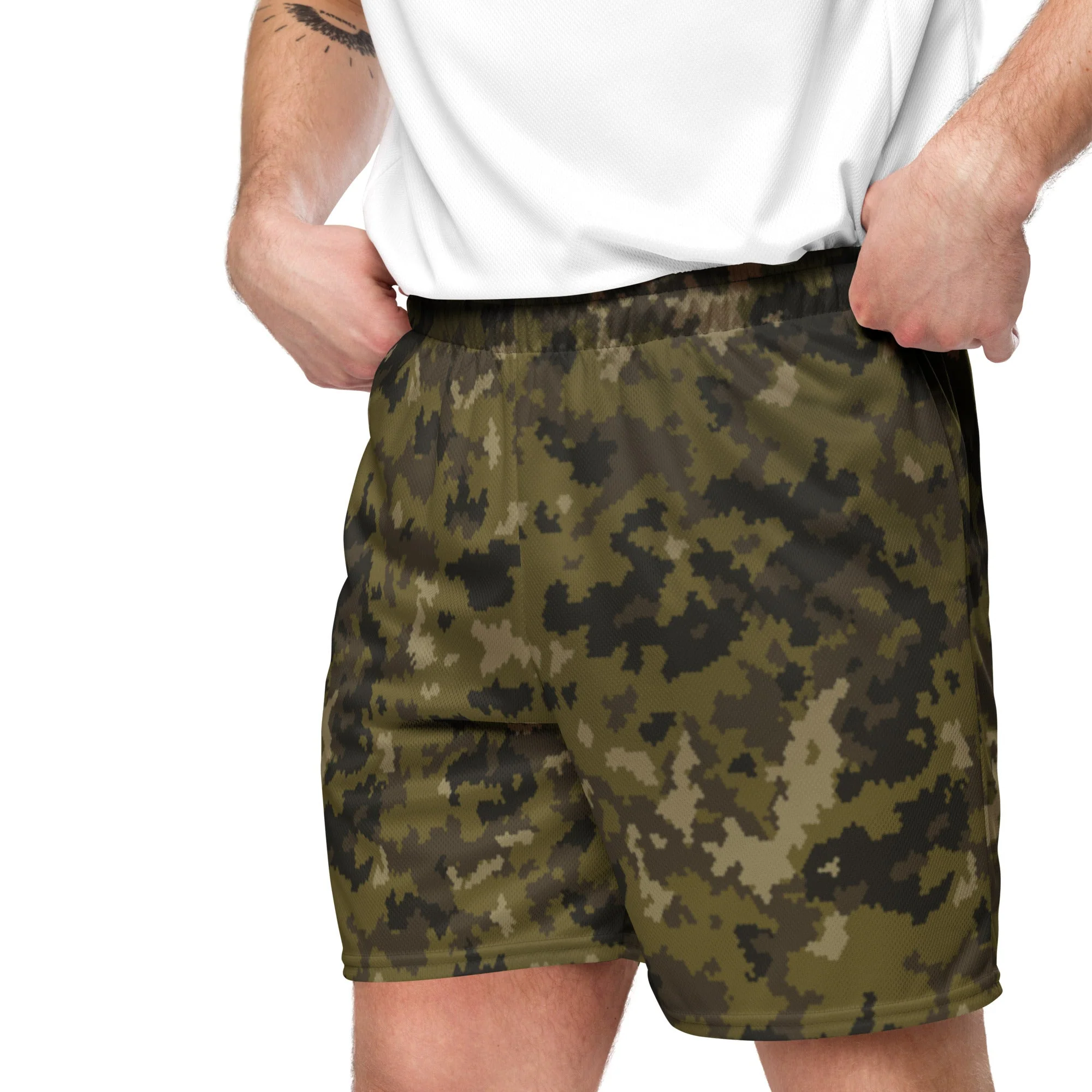 HexTarn Mountain CAMO Unisex Mesh Shorts - Image 2