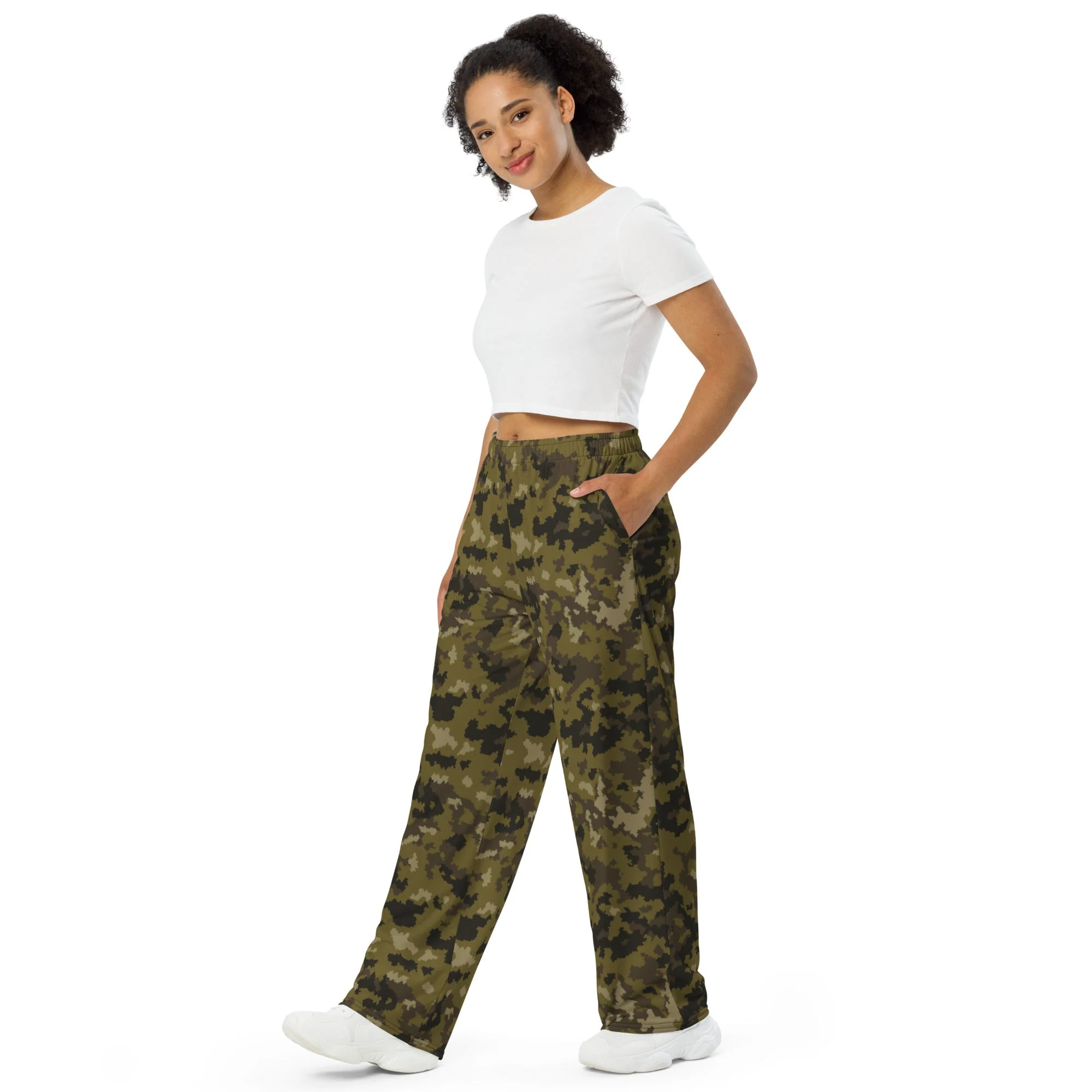 HexTarn Mountain CAMO Unisex Wide-Leg Leisure Pants - Image 5