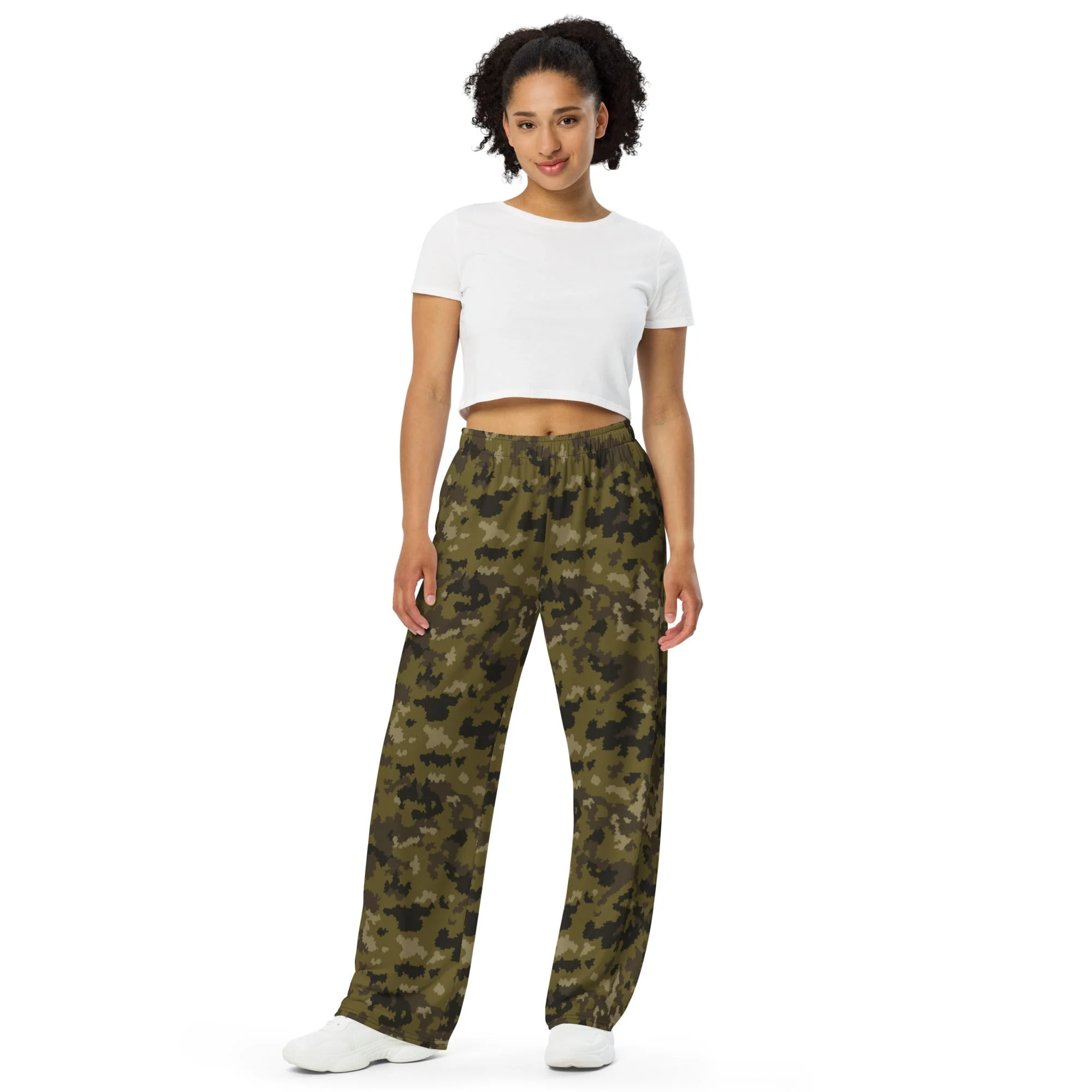 HexTarn Mountain CAMO Unisex Wide-Leg Leisure Pants - Image 7