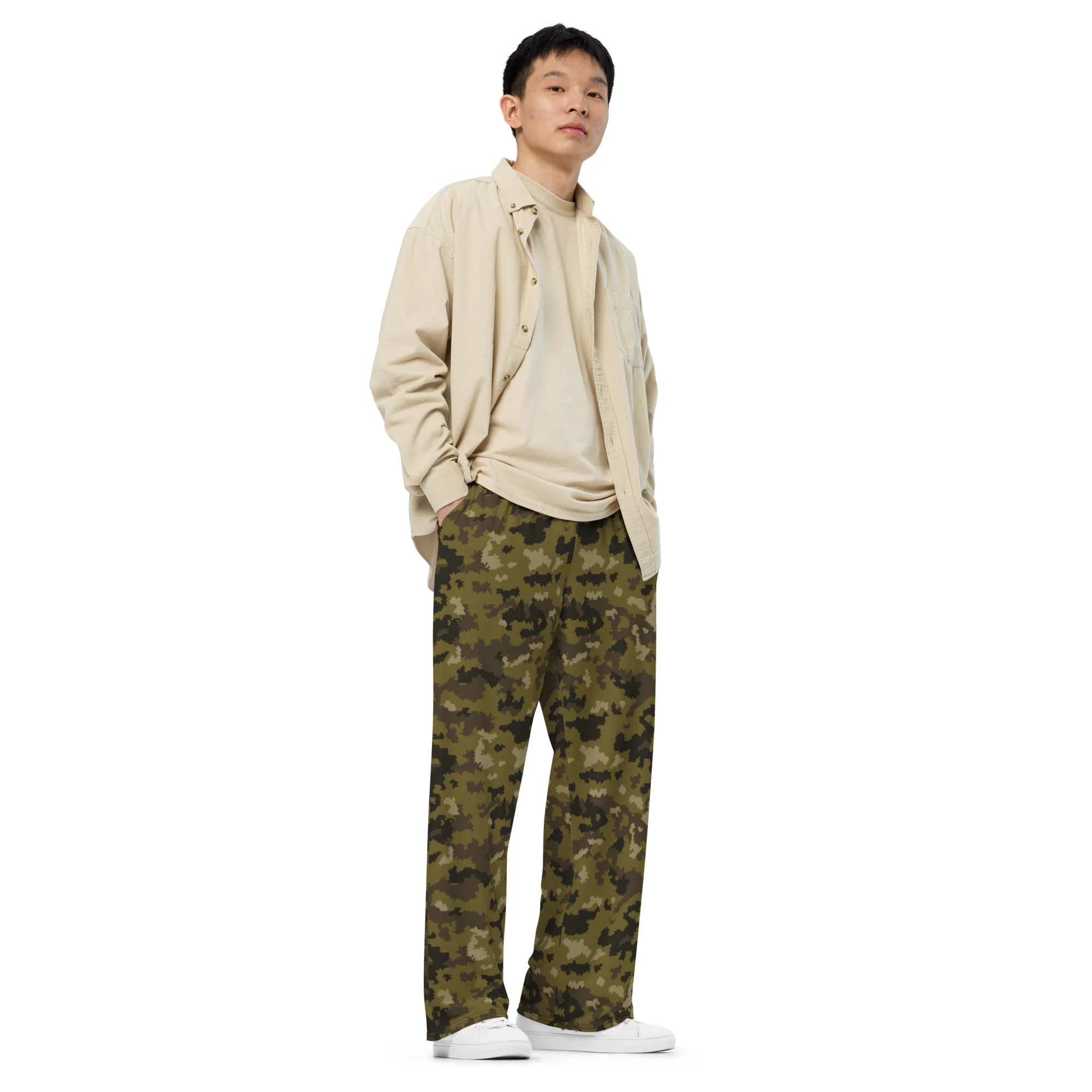 HexTarn Mountain CAMO Unisex Wide-Leg Leisure Pants - Image 9
