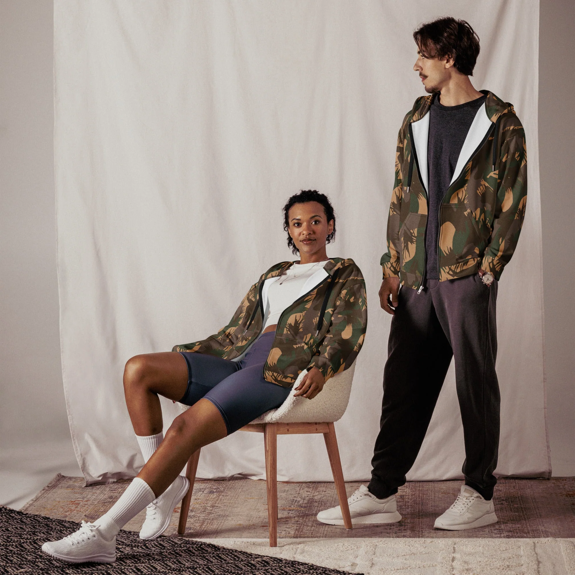 Indian DPM Palm Frond CAMO Unisex Zip Hoodie - Image 6