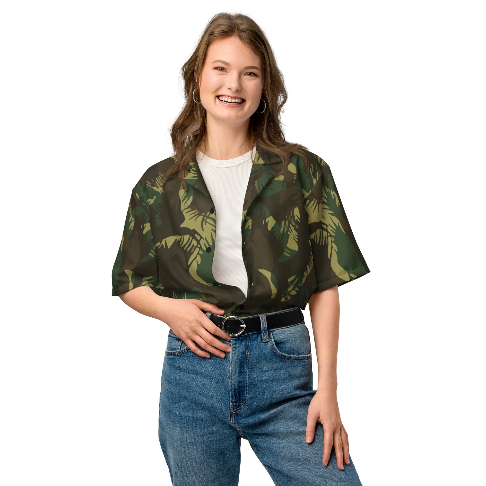 Indian DPM Leaf CAMO Unisex Short-Sleeve Button Shirt - Image 6