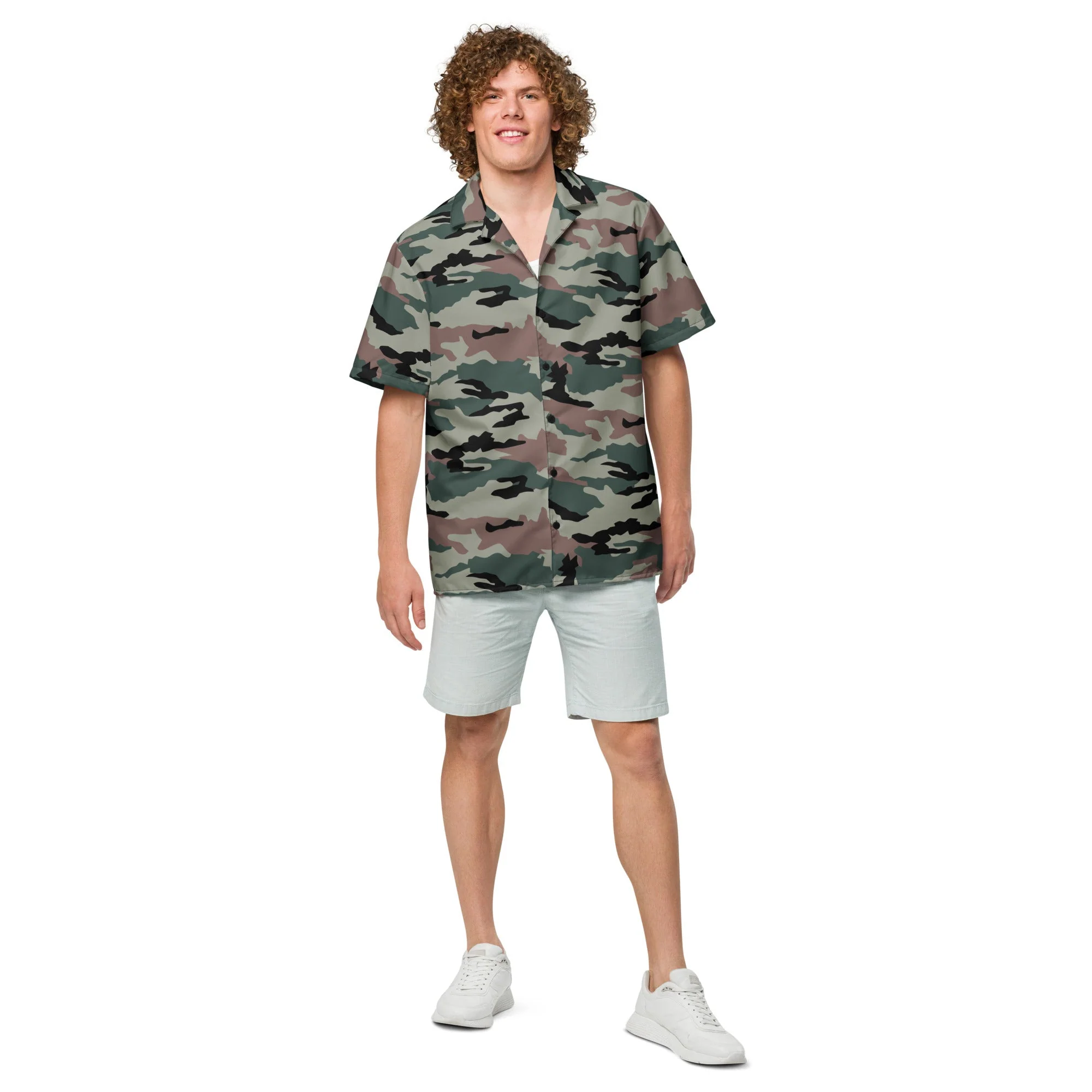 Indian DPM Peace Keeping CAMO Unisex Short-Sleeve Button Shirt - Image 4