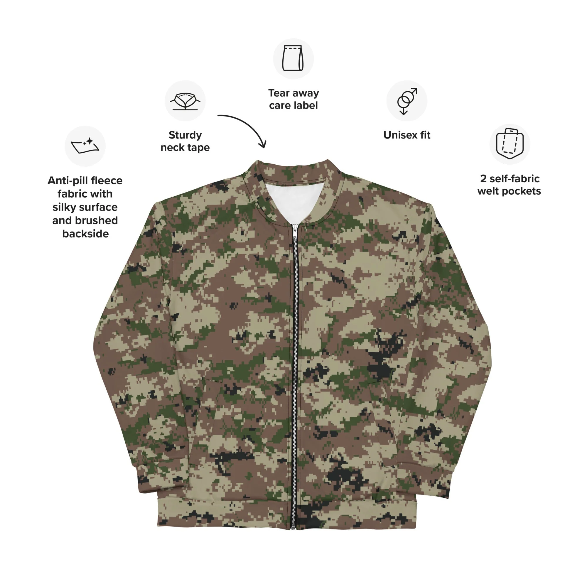 Iranian Digital Basij CAMO Unisex Bomber Jacket - Image 9