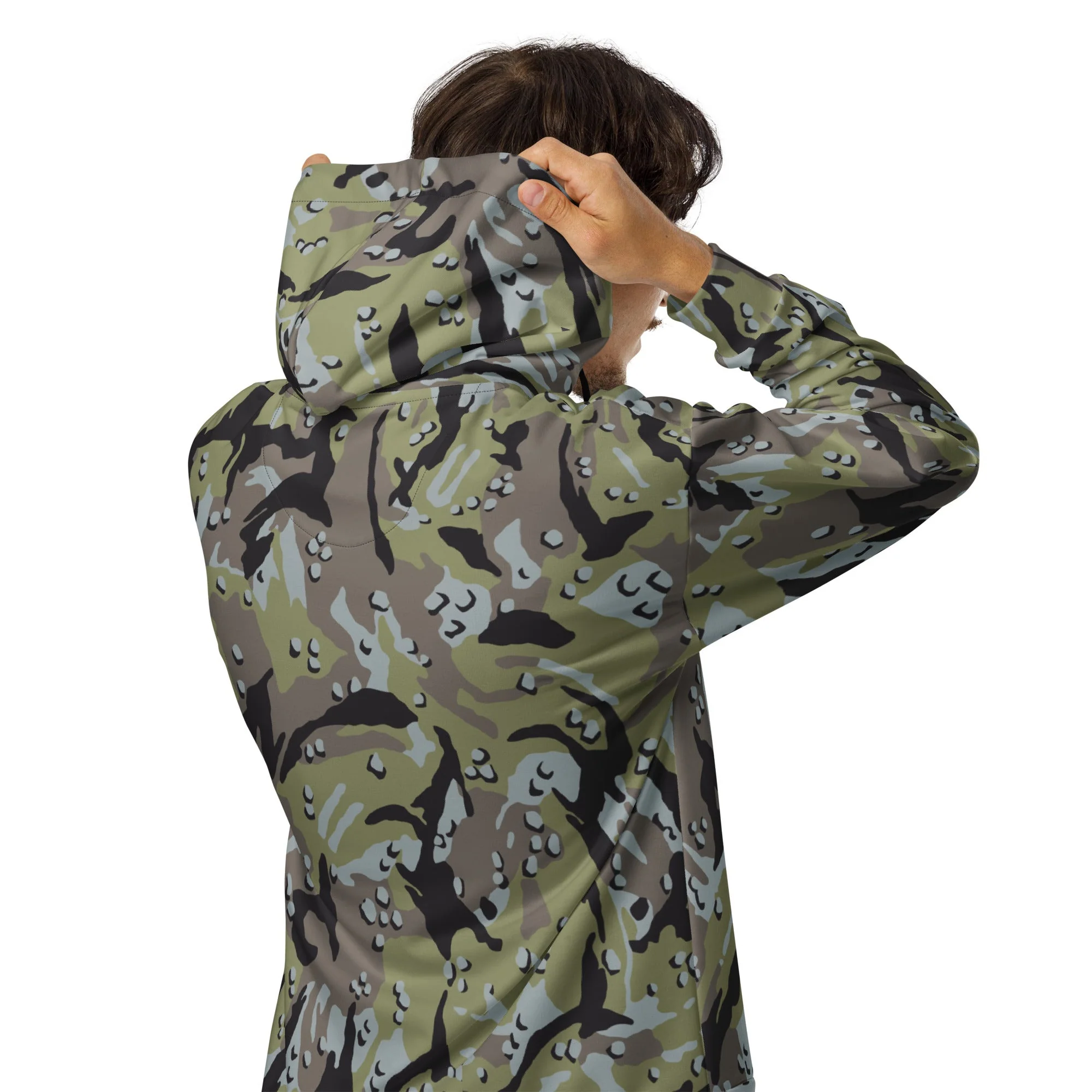 Iranian Chocolate Chip Naval Infantry CAMO Unisex Zip Hoodie - Image 10