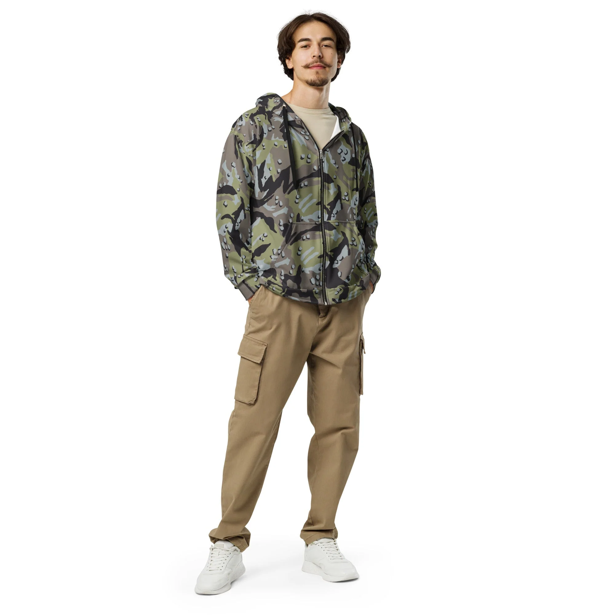 Iranian Chocolate Chip Naval Infantry CAMO Unisex Zip Hoodie - Image 6
