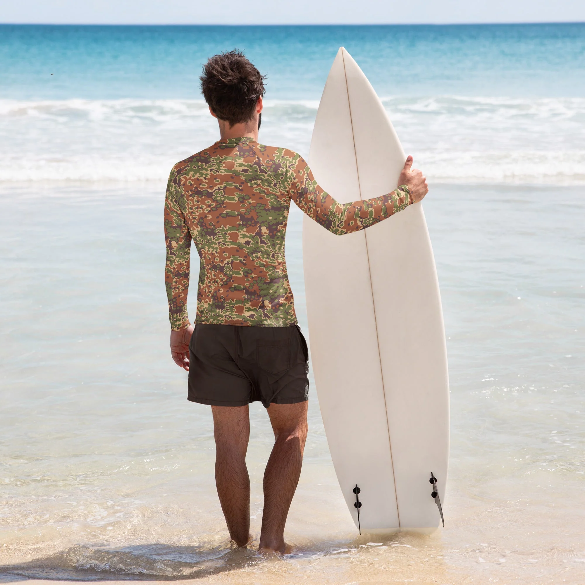 Iraqi Oak Leaf Eichenlaubmuster Arid CAMO Mens Long-Sleeve Rash Guard - Image 2