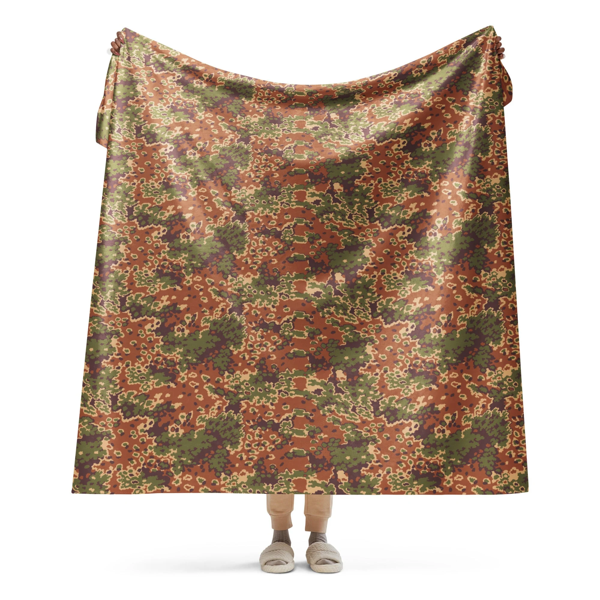 Iraqi Oak Leaf Eichenlaubmuster Arid CAMO Sherpa Blanket