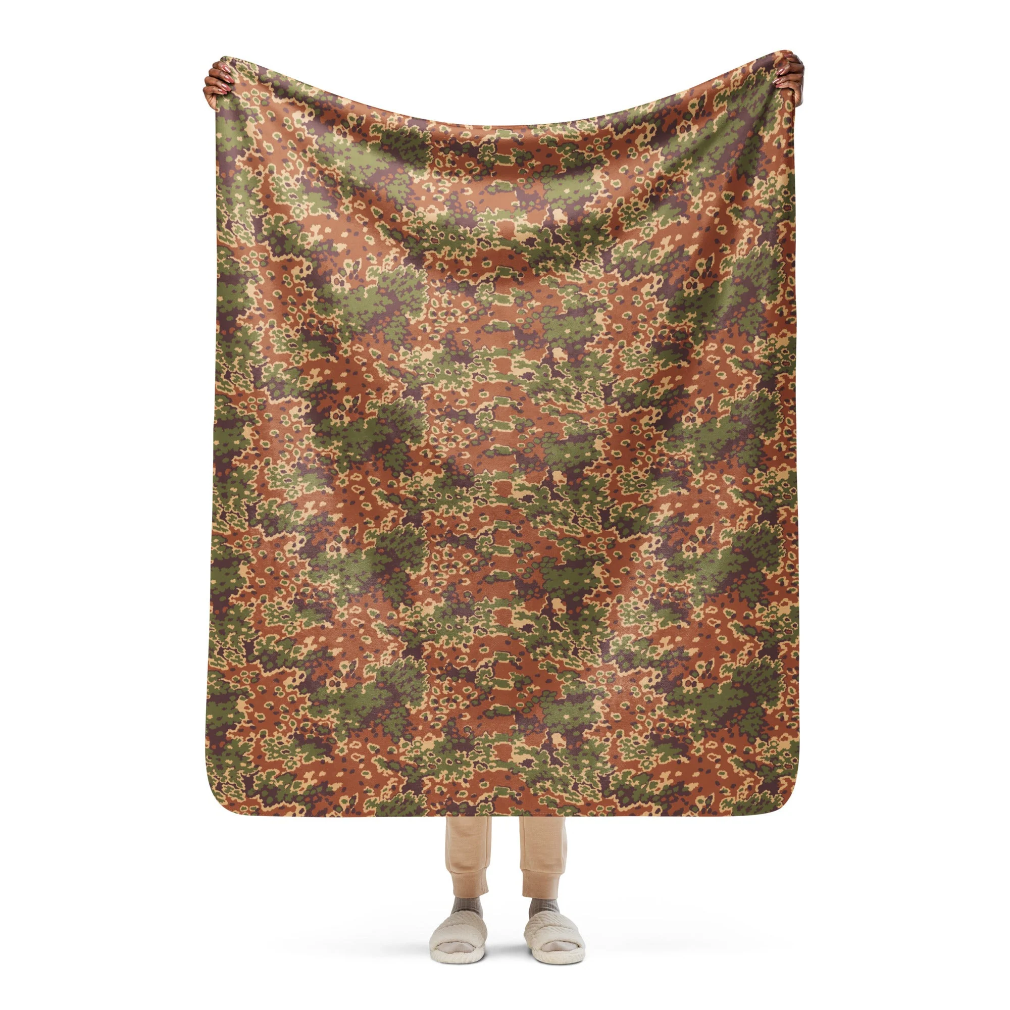Iraqi Oak Leaf Eichenlaubmuster Arid CAMO Sherpa Blanket - Image 15