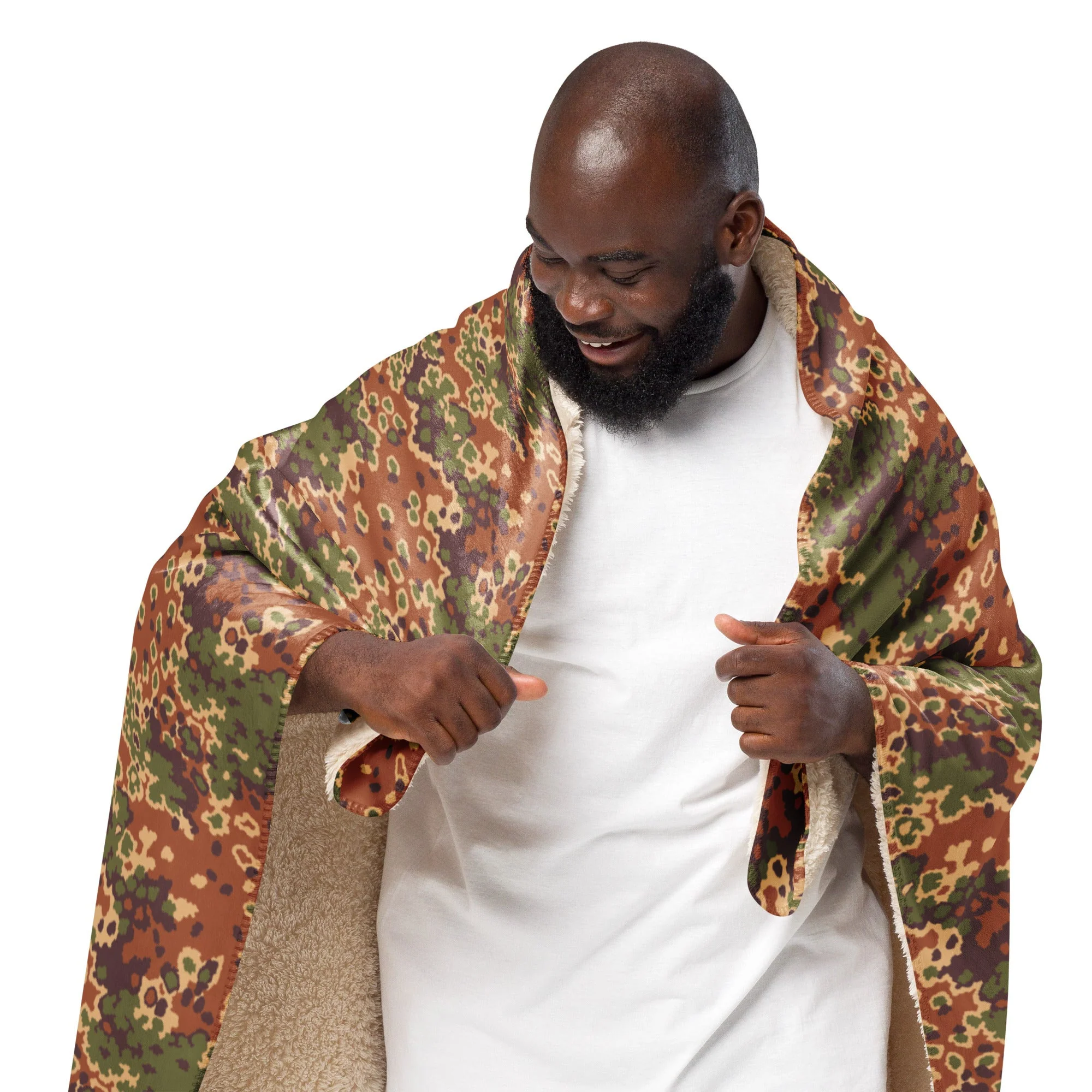Iraqi Oak Leaf Eichenlaubmuster Arid CAMO Sherpa Blanket - Image 6