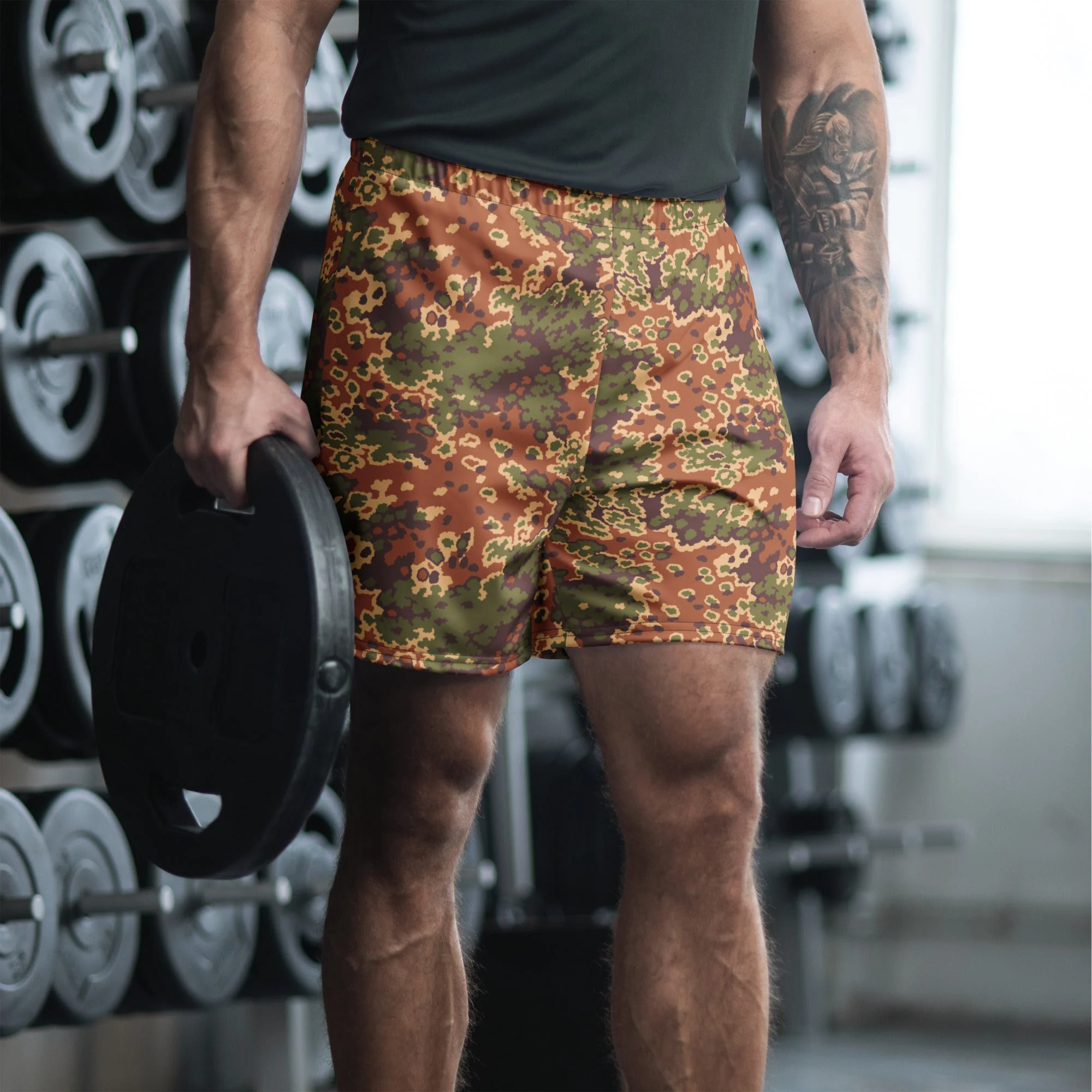 Iraqi Oak Leaf Eichenlaubmuster Arid CAMO Unisex Athletic Long Shorts